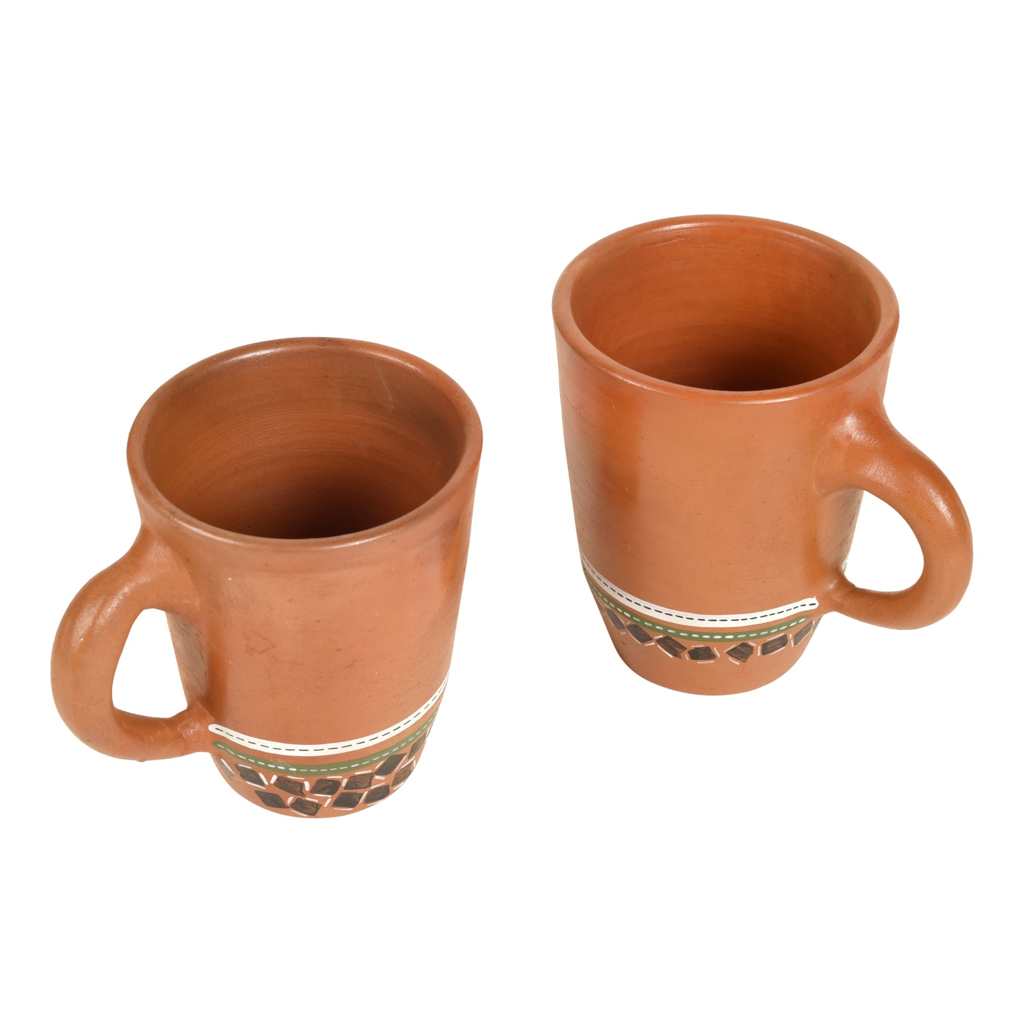 ART CREATIONS BY SUMAN SONTHALIA Brown - Knosh-4 Earthen Mugs with Tribal Motifs (Set of 2) - view 4