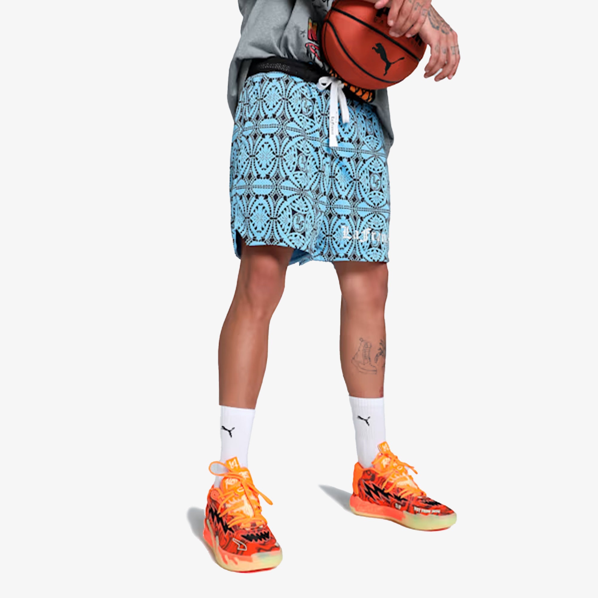 Puma | Hoops X Lf Mosiac Shorts { Team Light Blue