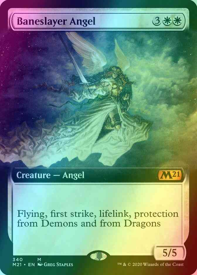 Baneslayer angel 340 – Magic Baneslayer Angel [340] [Extended Art] [Core Set 2021] [Foil]
