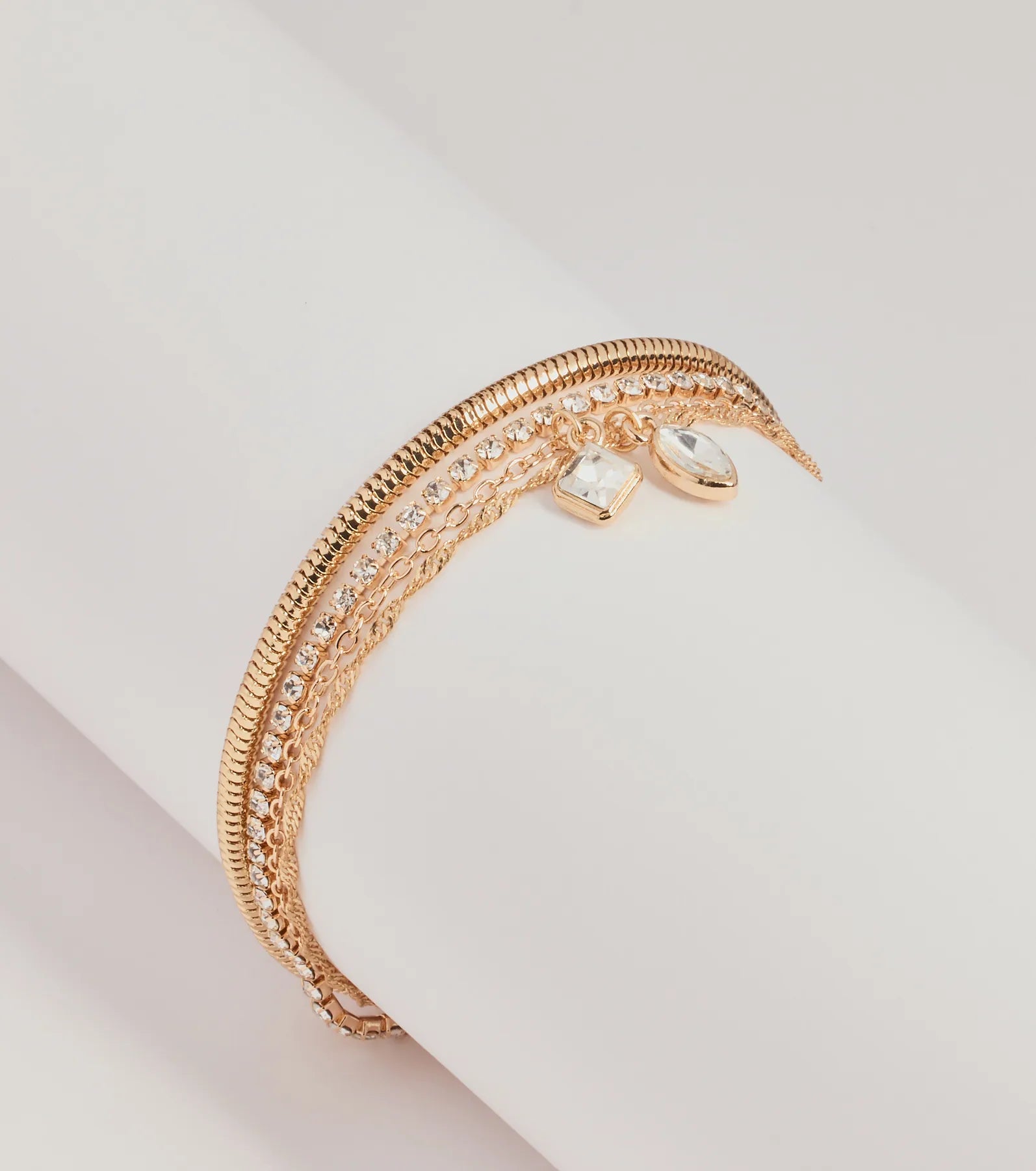Windsor Trendy Stack Multi-Chain Rhinestone Bracelet