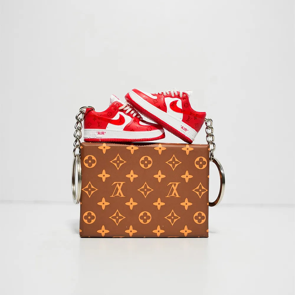 Kicks Machine 3D Sneaker Keychain With Box - AF1 X LV Red