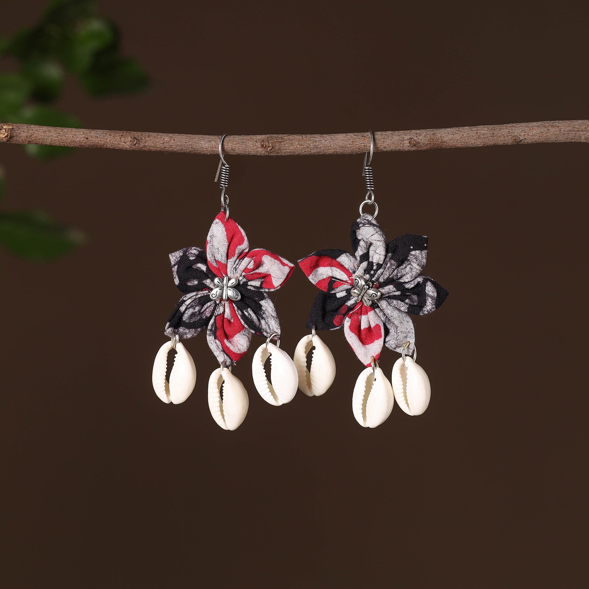 JALPARI Nisha Fabart Phool Kali Shell Earrings