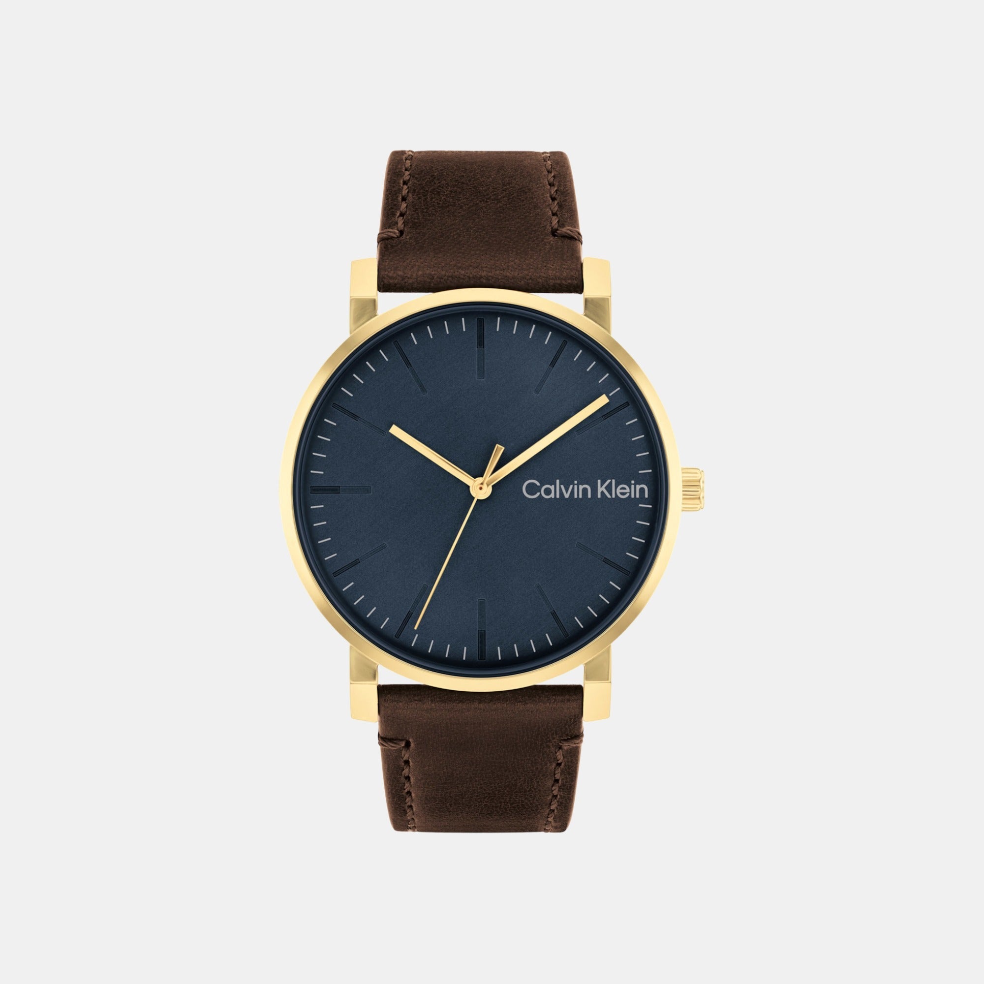 Calvin Klein Ck Slate Men Quartz Blue Dial Analog Leather Watch 25200261