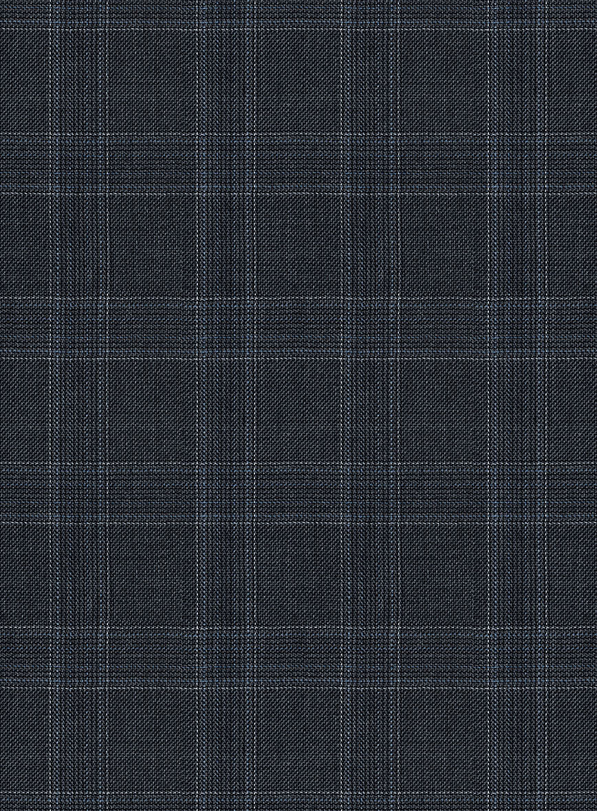 StudioSuits Napolean Gisde Glen Blue Wool Pants - view 3
