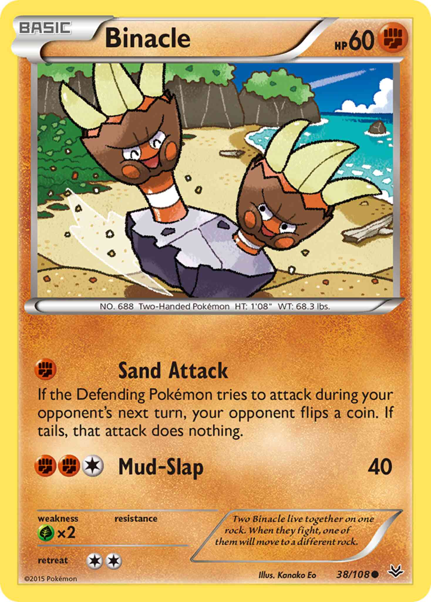 Common xy6-38 reverse – Pokémon Binacle - 38/108 - Common [xy6-38] [Reverse Holo]