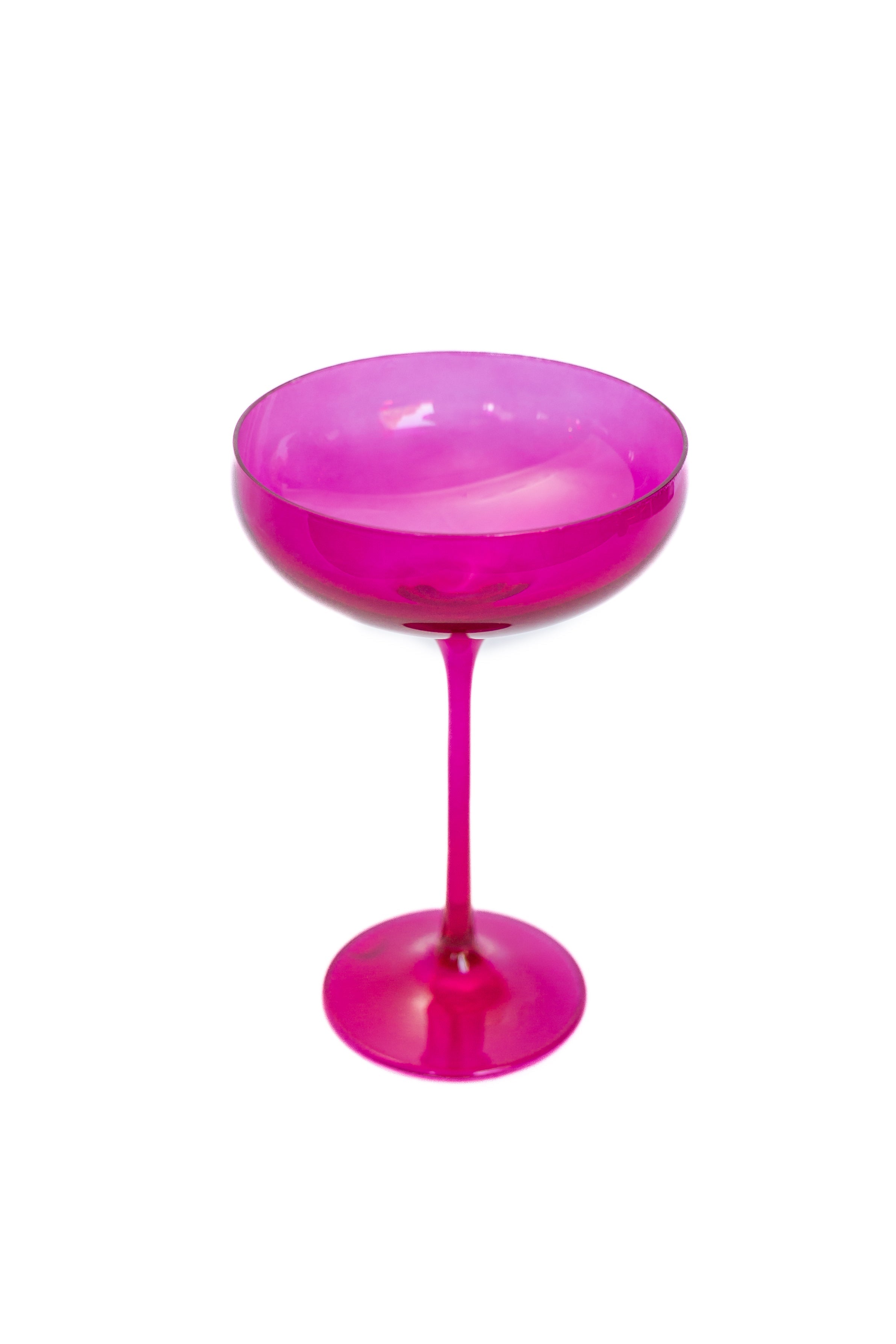 Estelle Colored Glass Estelle Colored Champagne Coupe Stemware - Set of 6 {Viva Magenta (Our Fuchsia)} - view 7
