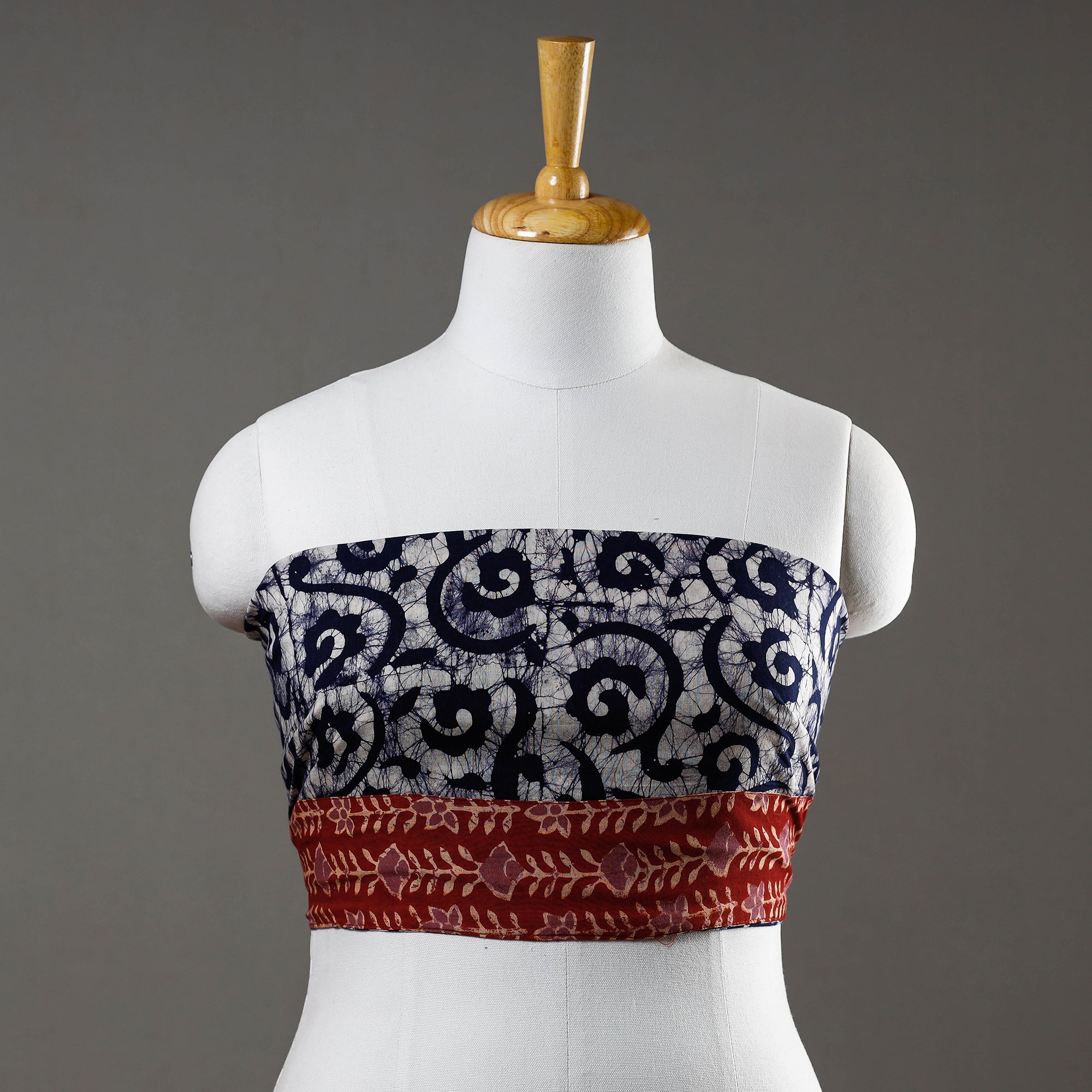 NOORI BAZAR Blue - Hand Batik Printed Cotton Blouse Piece