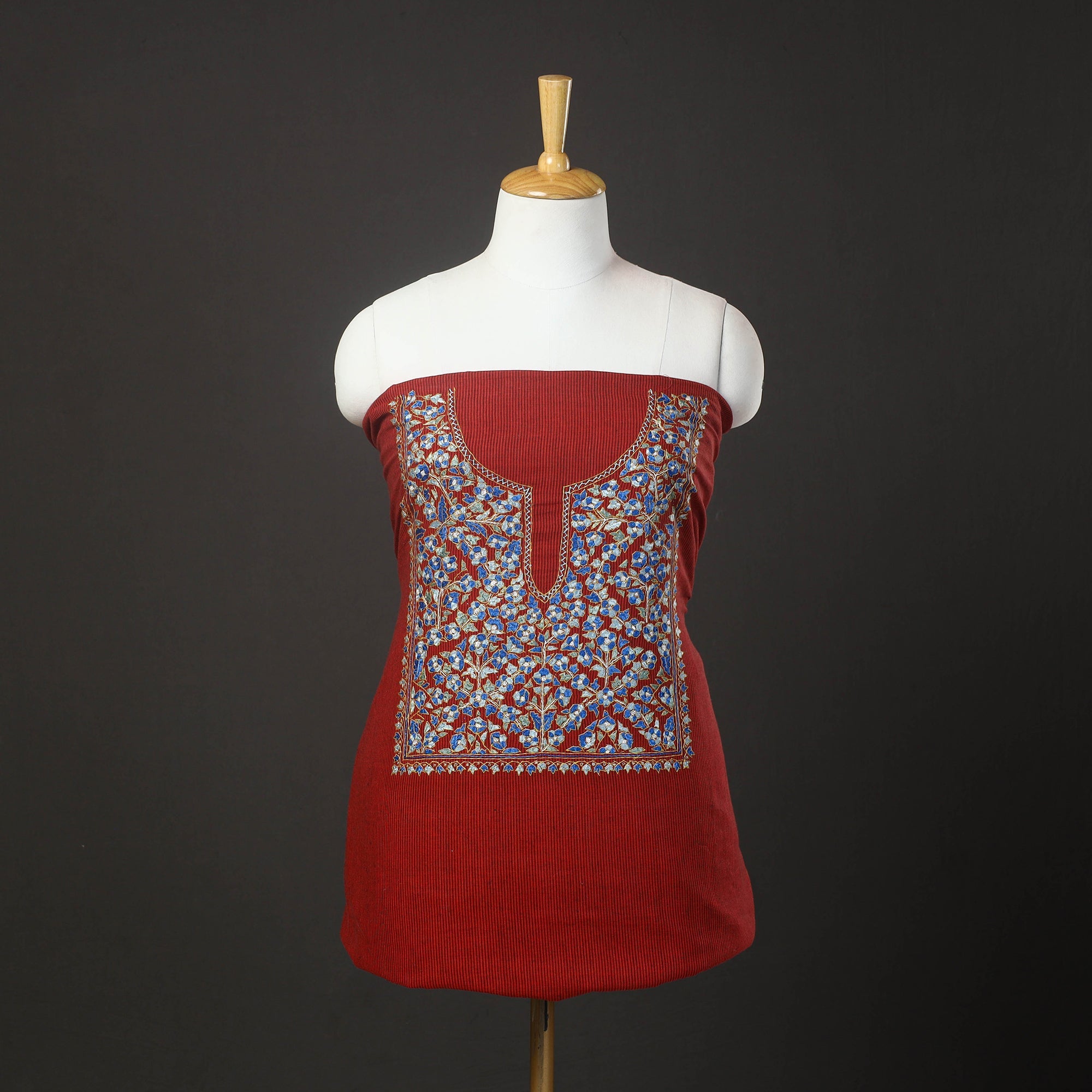 ITOKRI CRAFTS INITIATIVE 2pc Kashida Hand Embroidery Cotton Dress Material 41
