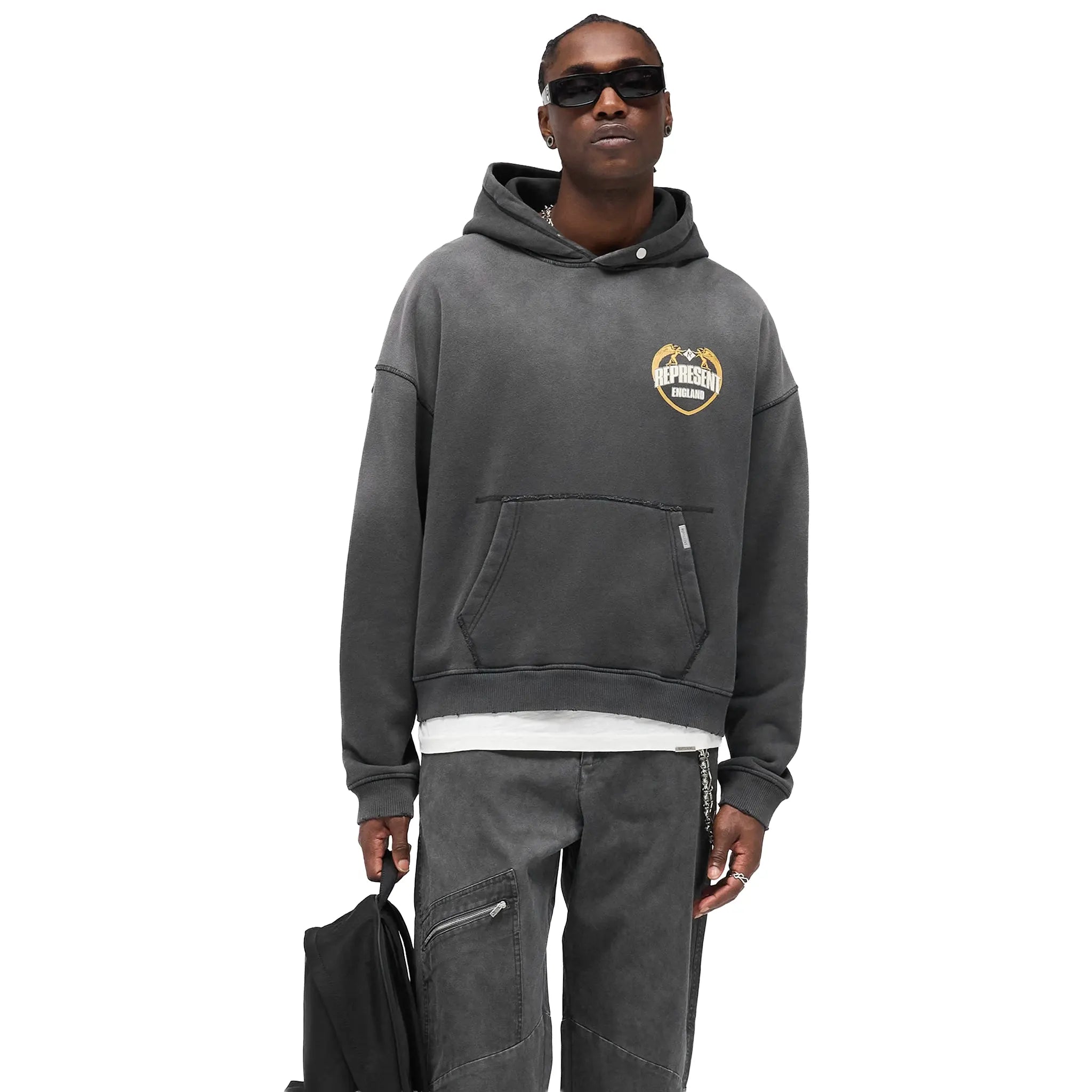 Represent Rep Angel Border Stained Black Hoodie - view 3