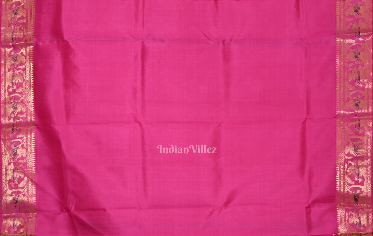 IndianVillèz Rani Pink Handwoven Baluchari Silk Saree - view 4