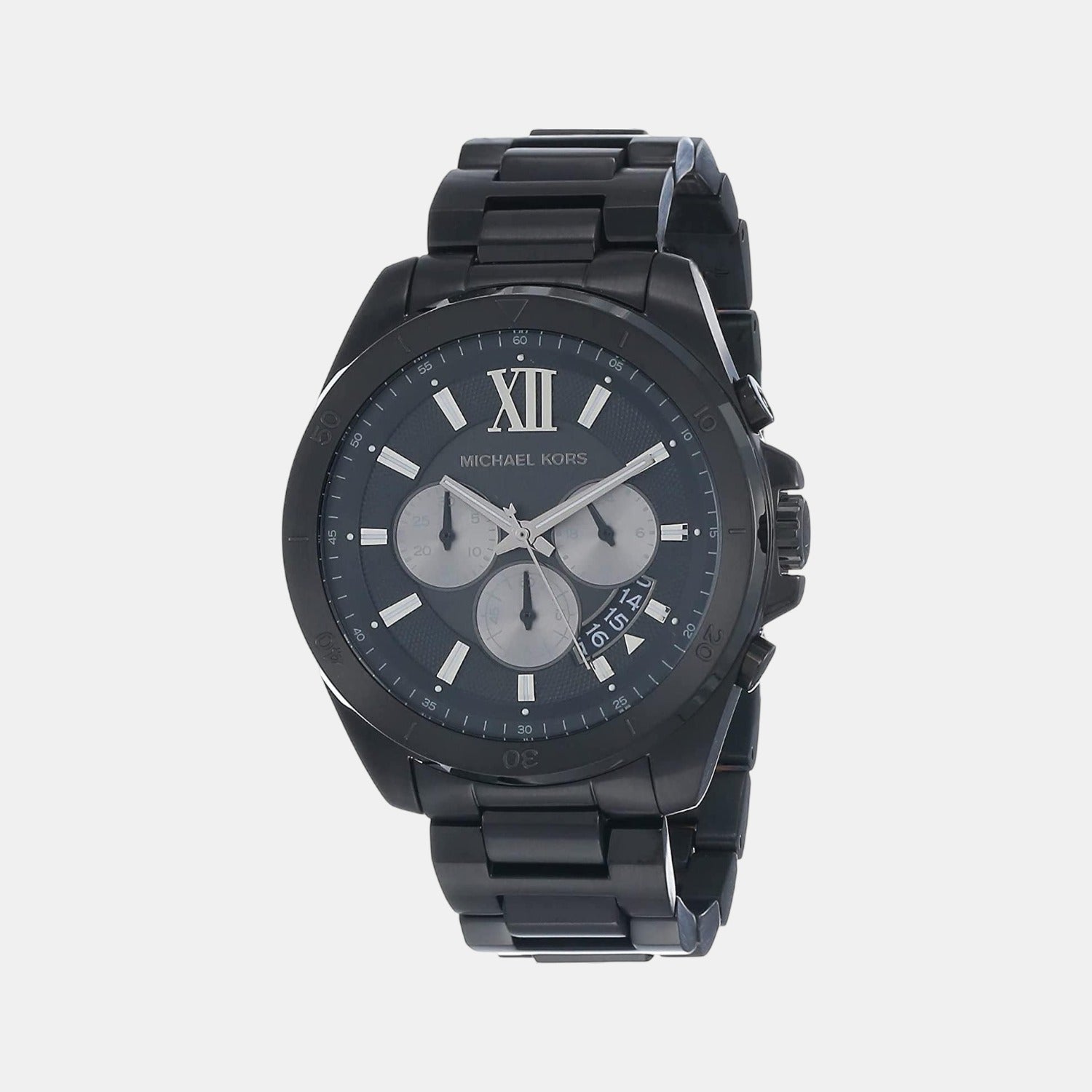 Michael Kors Brecken Men Quartz Black Dial Chronograph Stainless Steel Watch MK8858