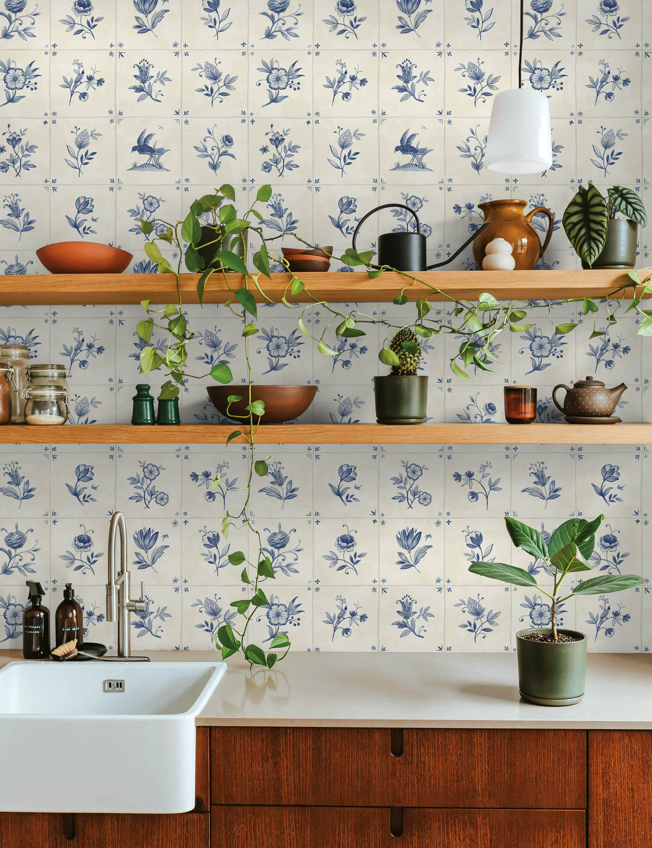Lulu and Georgia Azulejo Tile Textured Peel + Stick Wallpaper - view 2