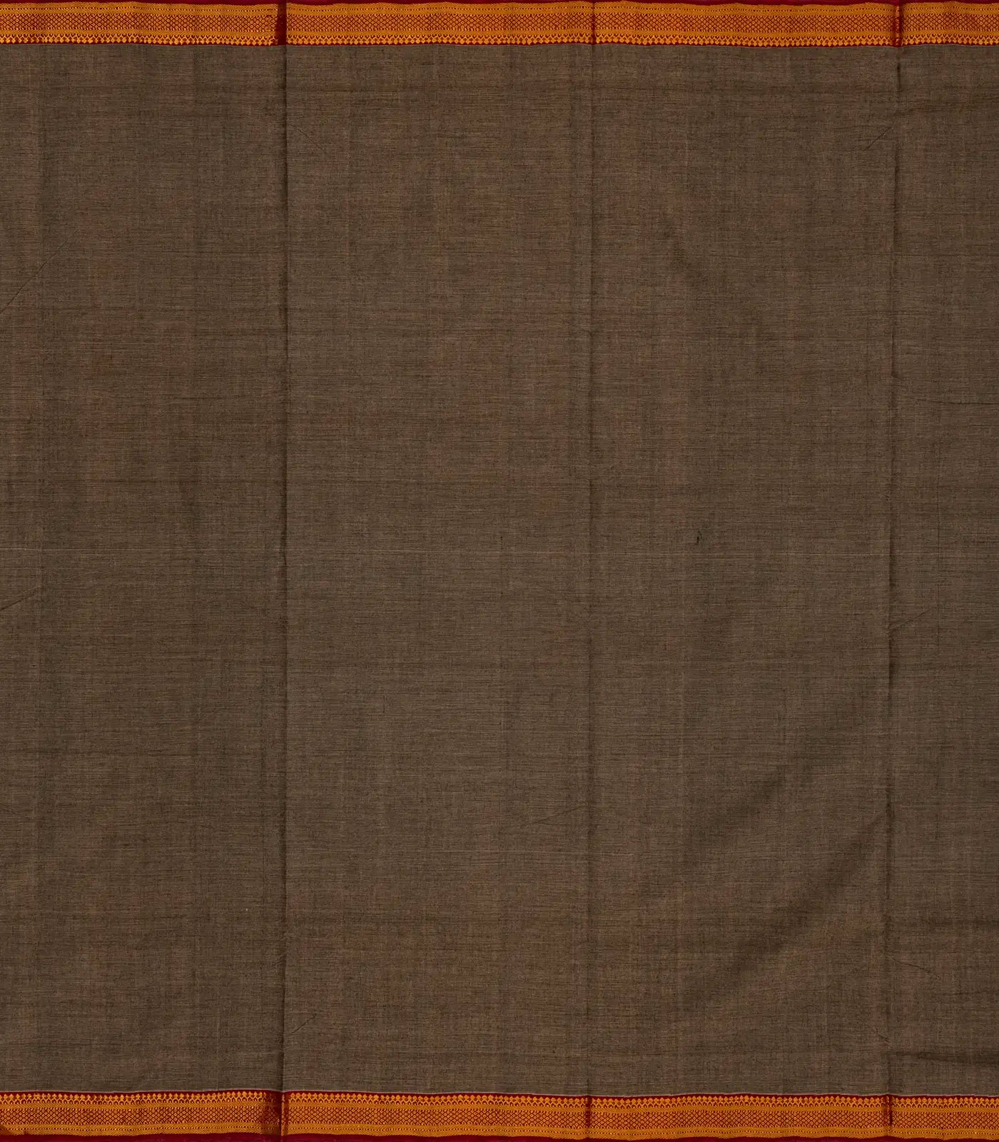 RmKV Dark Grey Handloom Mangalagiri Cotton Saree With Contrast Border - view 4
