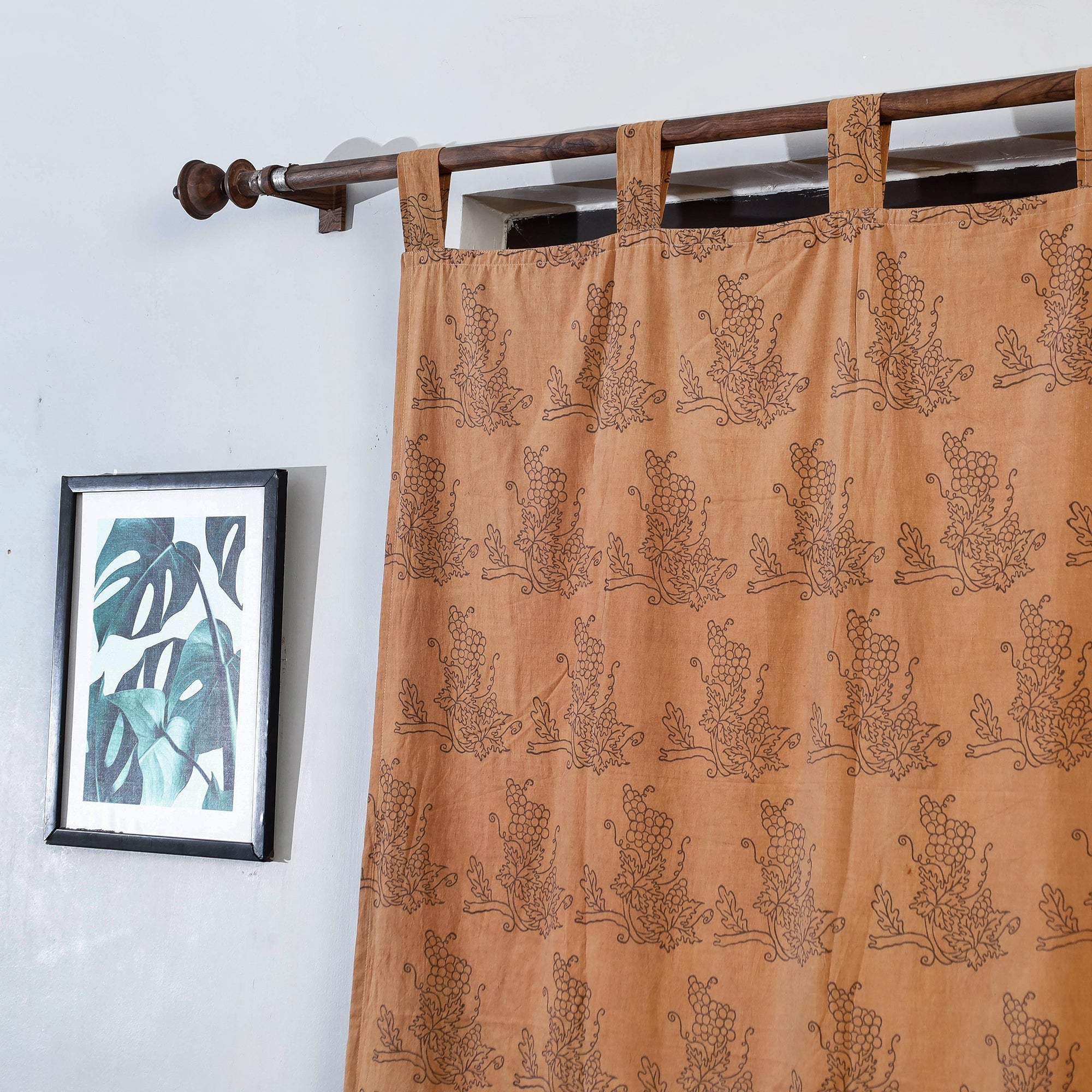 KACHCHH JI CHHAAP Brown - Double Layered Curtain with Kutch Block Prints - view 2
