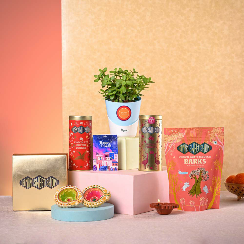 Ugaoo Jade Mini and Bombay Sweet Shop Diwali Gift Hamper