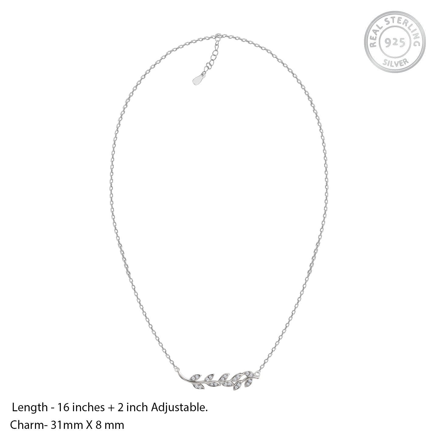 GIVA Jewellery Silver Leaf Set - view 5