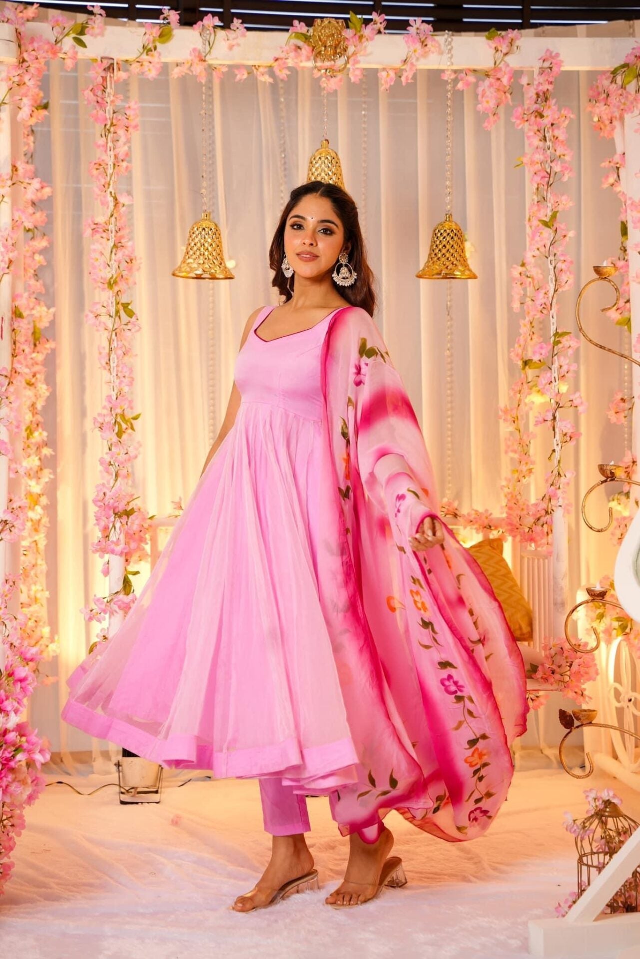 Idaho-o Petal pink organza suit set - view 2