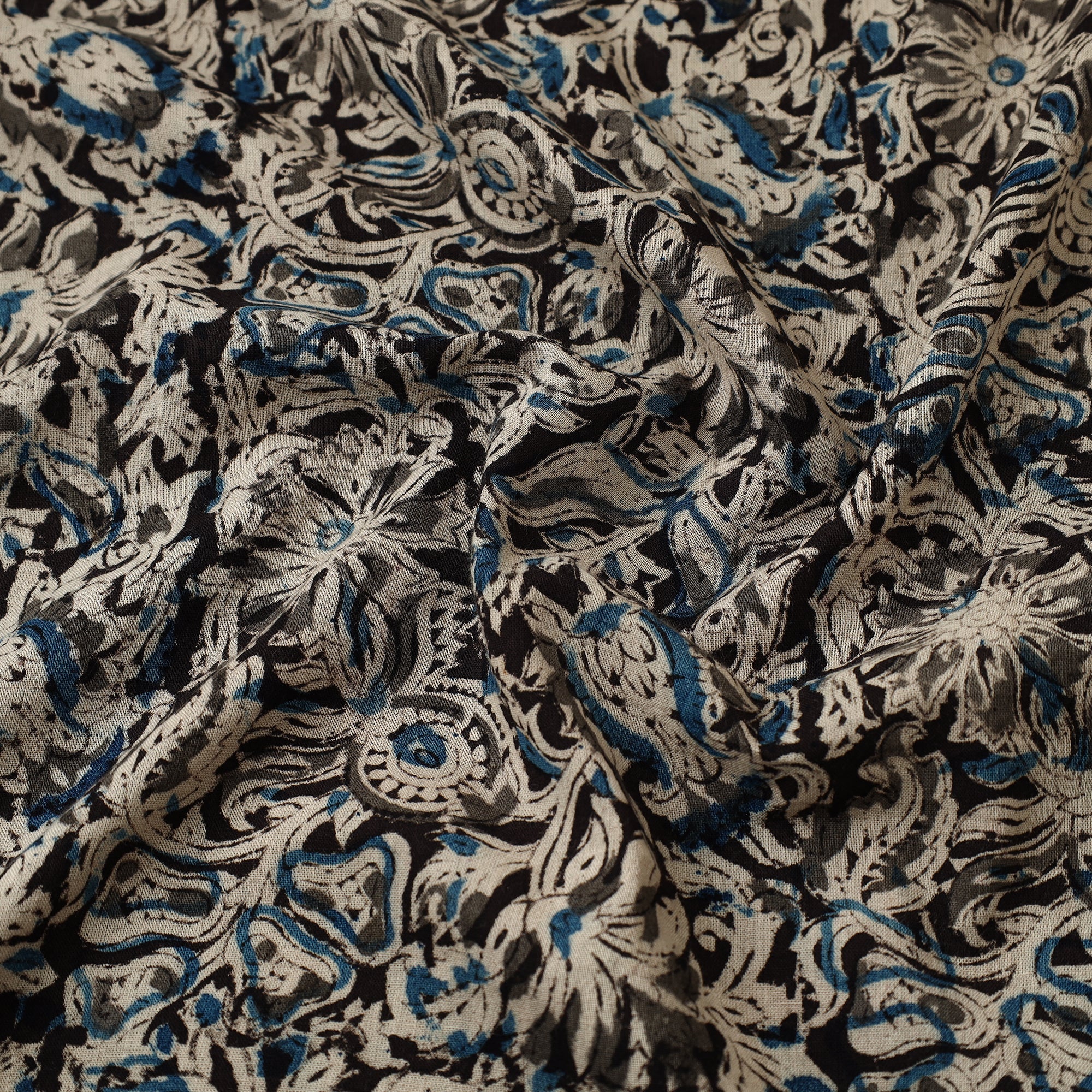 SOUTH KARGHA Black - Pedana Kalamkari Block Printed Cotton Fabric 11 - view 3