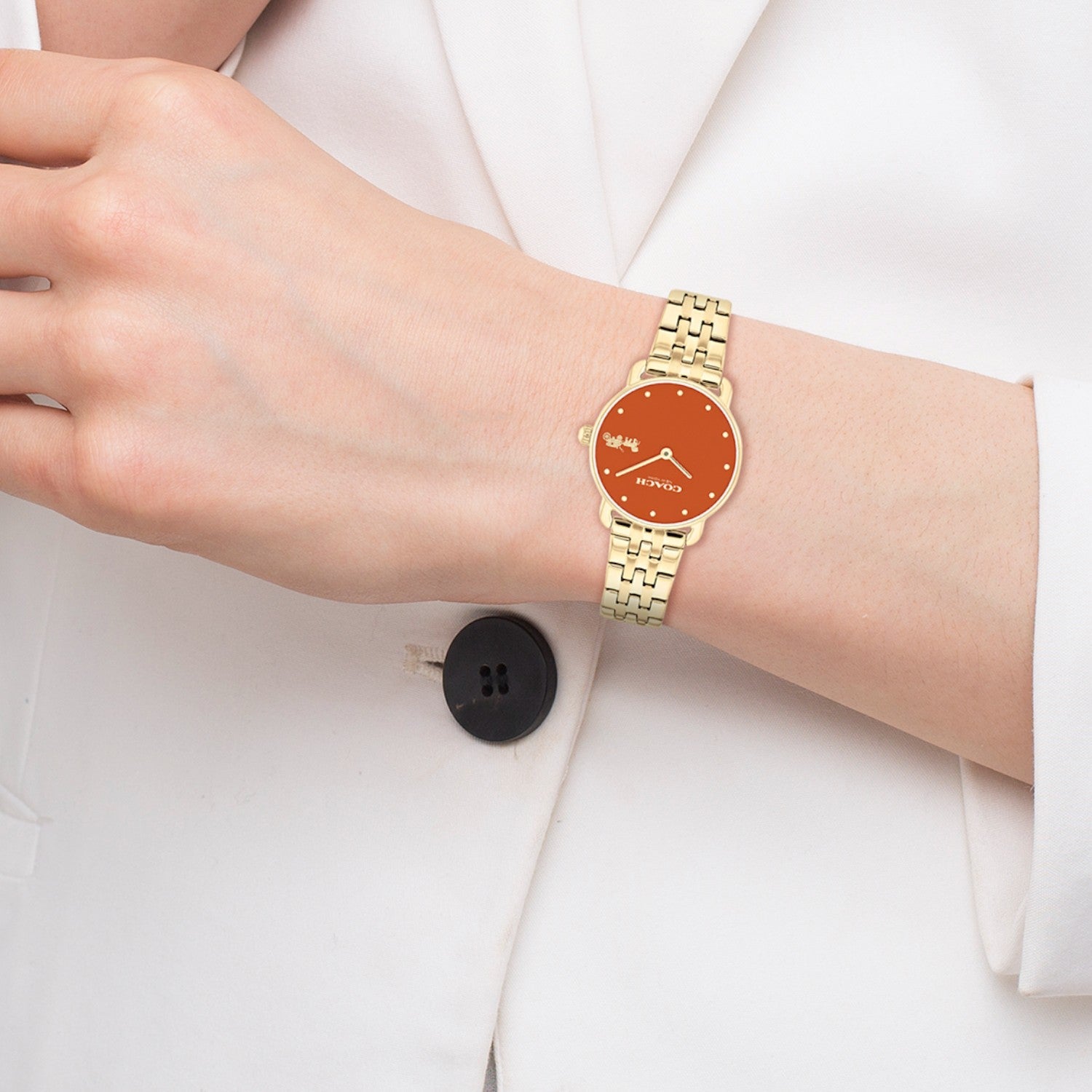 Coach Elliot Women Quartz Orange Dial Analog Stainless Steel Watch 14504446 - view 4