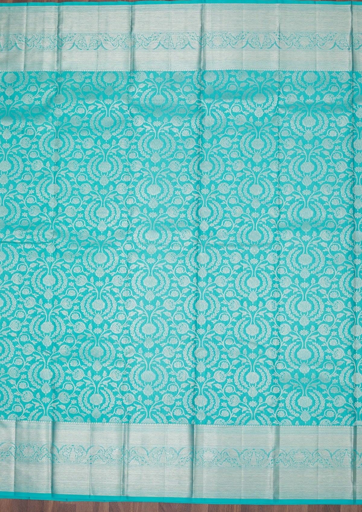 Koskii Sky Blue Zariwork Pure Silk Saree – Women's - view 6