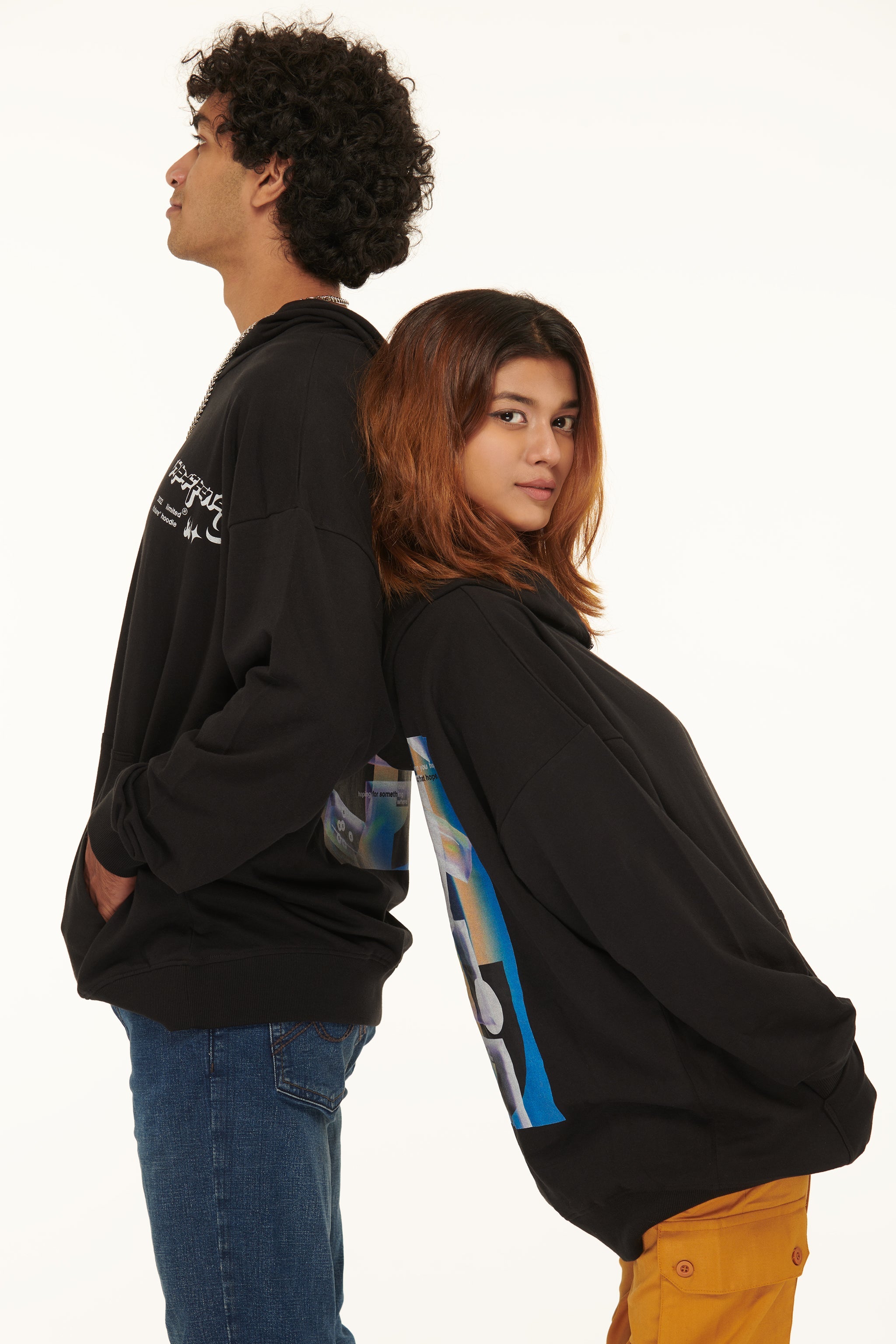 Normcore Unisex Black Oversized Hoodie