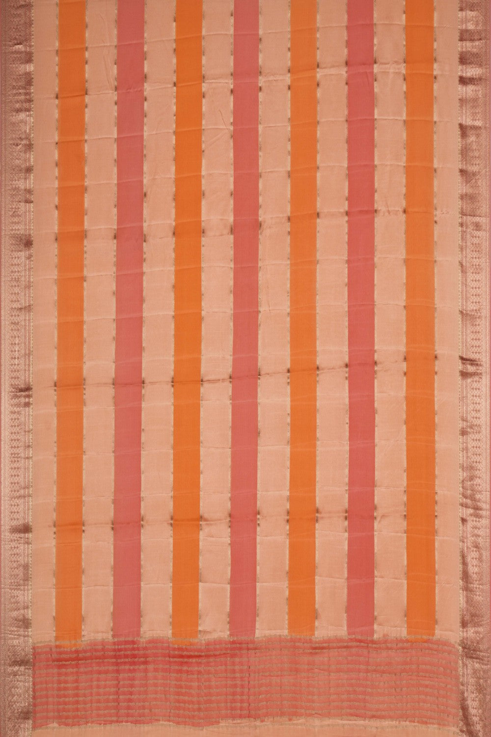 Kalanjali Crepe Peach Saree – Women's - view 3