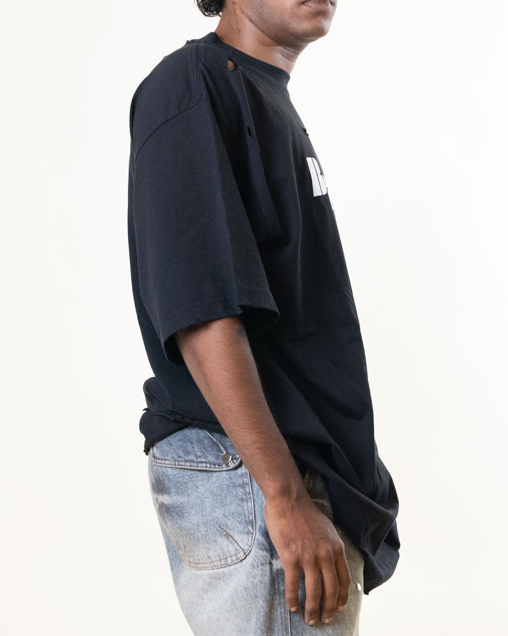 Black Balenciaga Logo Printed Tshirt - view 4