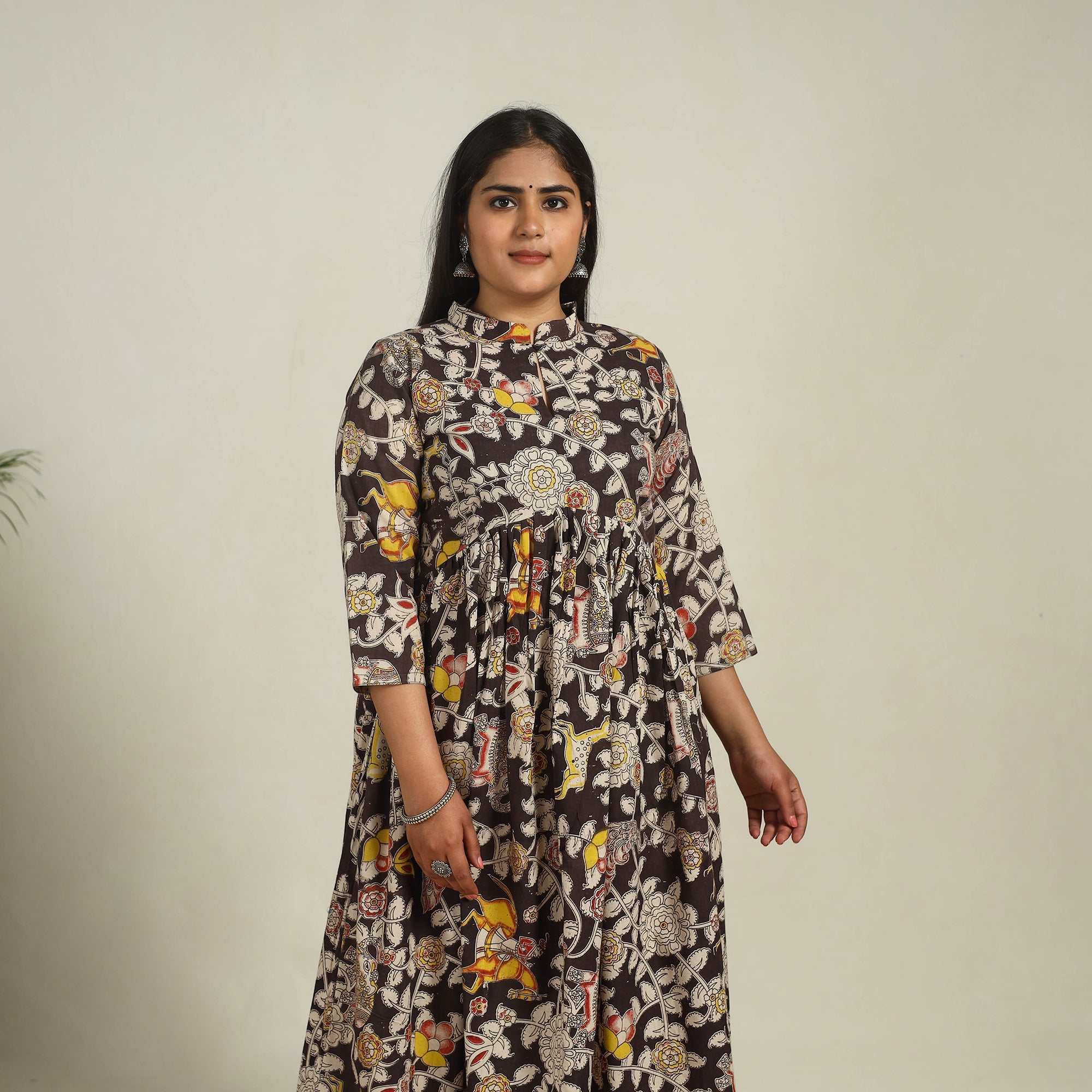 ITOKRI CASUALS Black - Printed Cotton Flared Kalamkari Kurta 17
