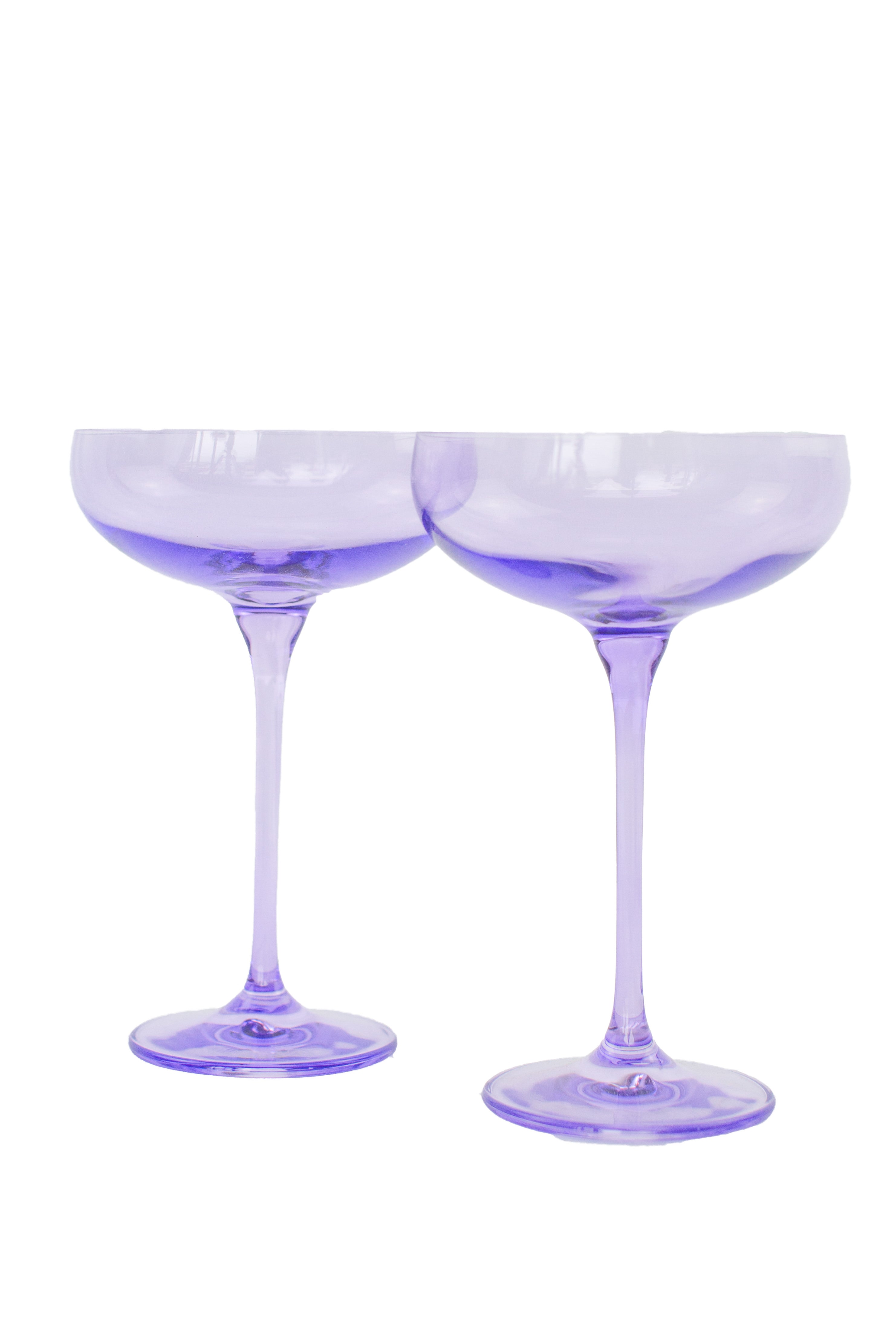 Estelle Colored Glass Estelle Colored Champagne Coupe Stemware - Set of 2 {Lavender} - view 5
