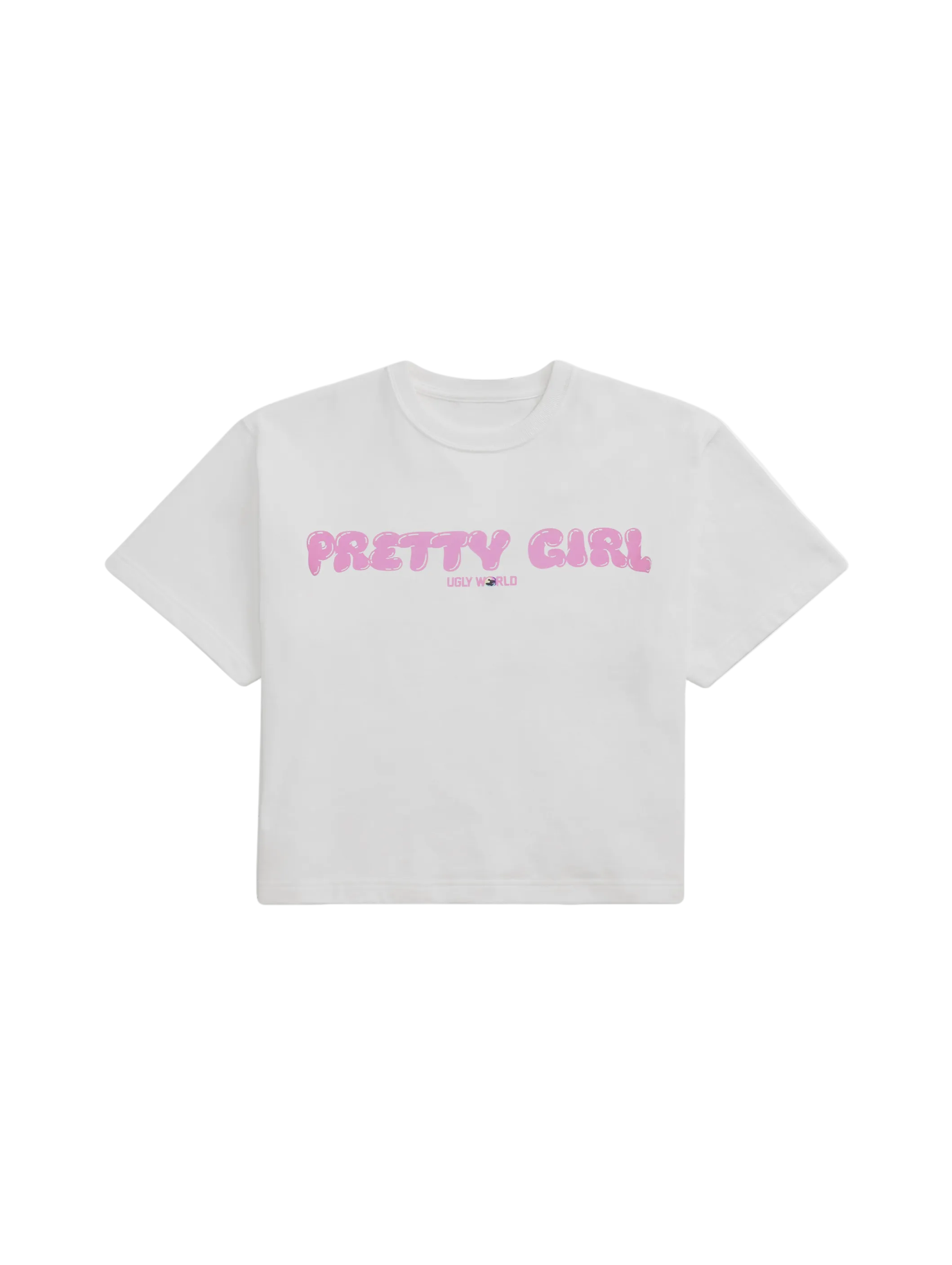 Pretty Boy Ugly World Pretty Girl Ugly World Baby White T-Shirt