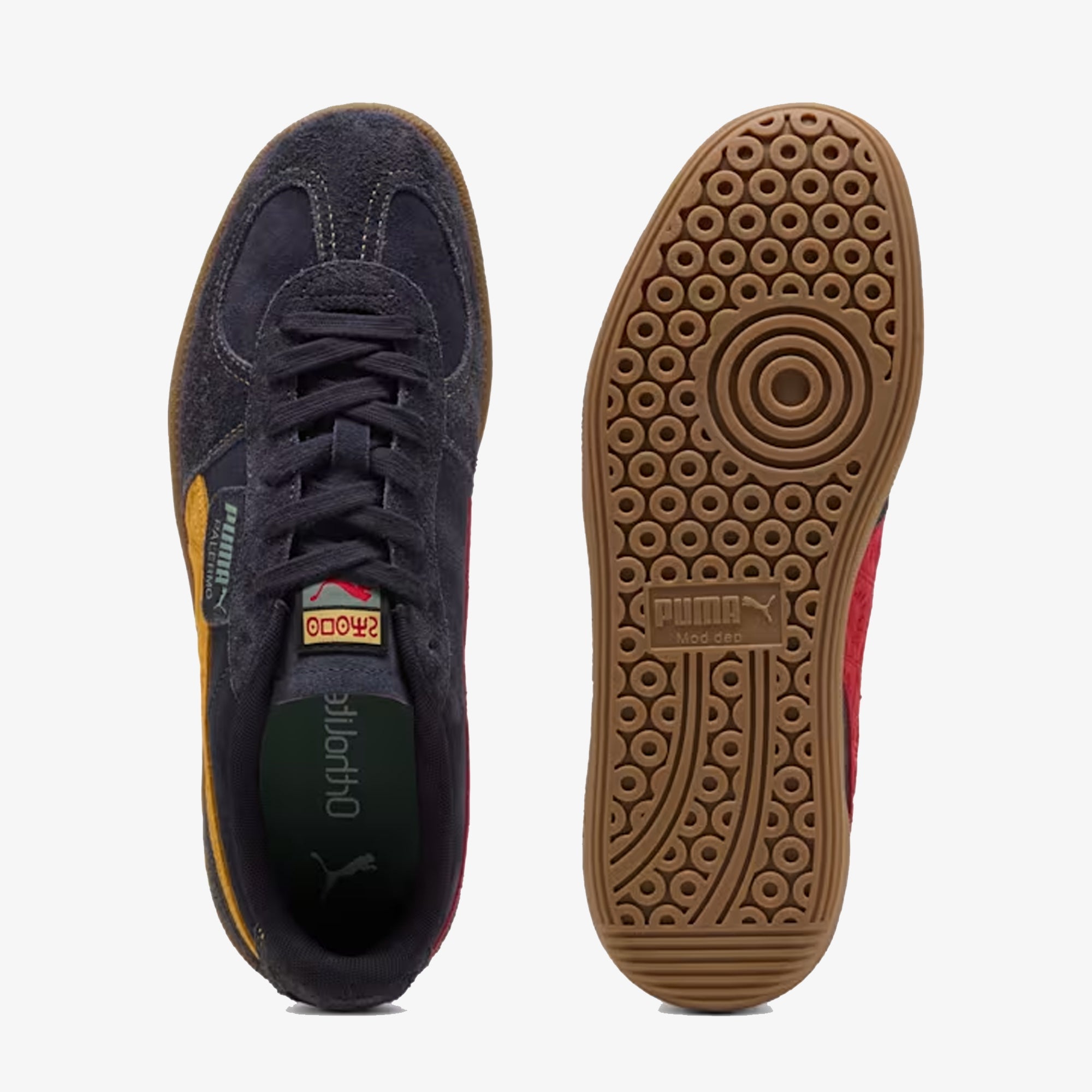 Puma | Road To Unity Palermo Leather { New Navy/yellow - view 2
