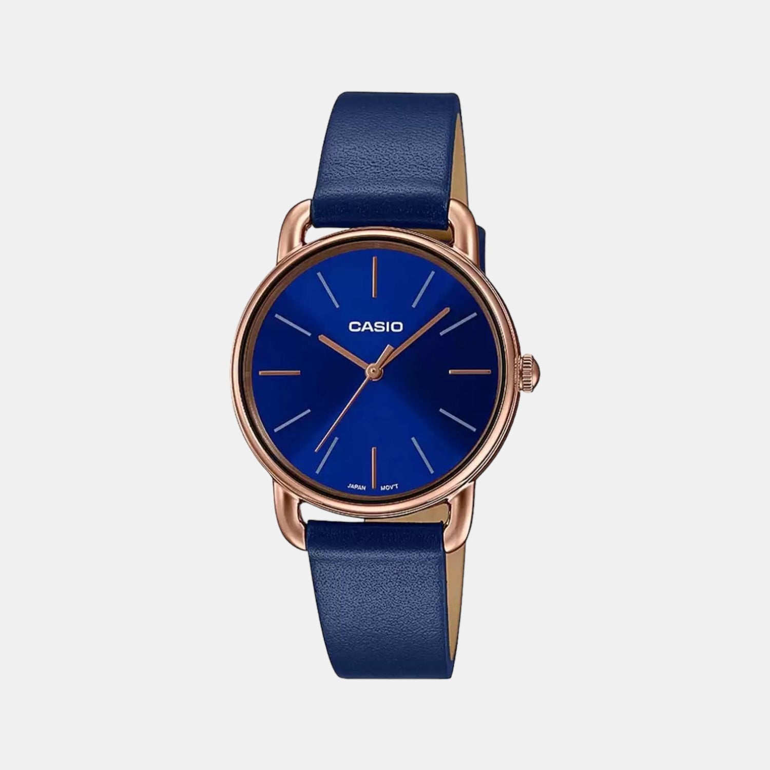 Casio Enticer Women Quartz Blue Dial Analog Leather Watch A1796