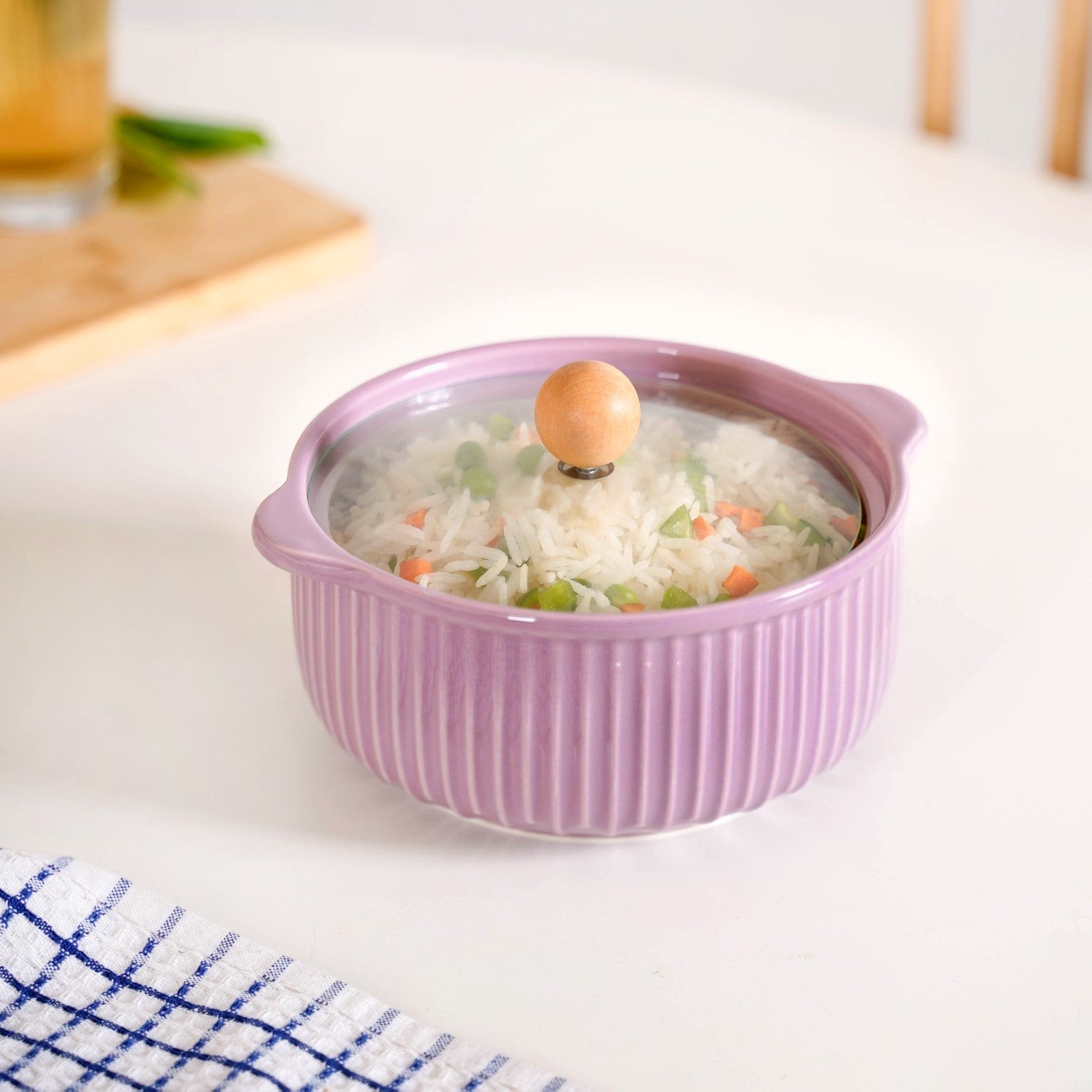 Nestasia Ribbed Multifunctional Serving Bowl With Lid 950ml - view 2