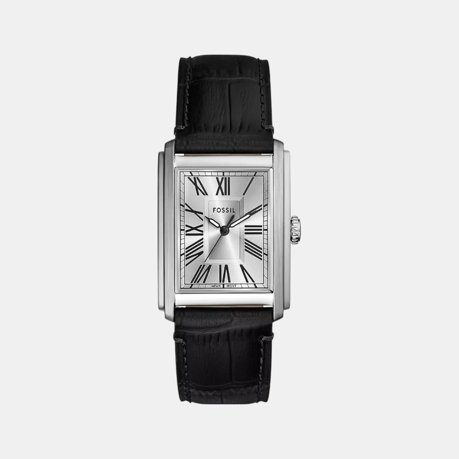 Fossil Carraway Men Quartz Silver Dial Analog Leather Watch FS6078