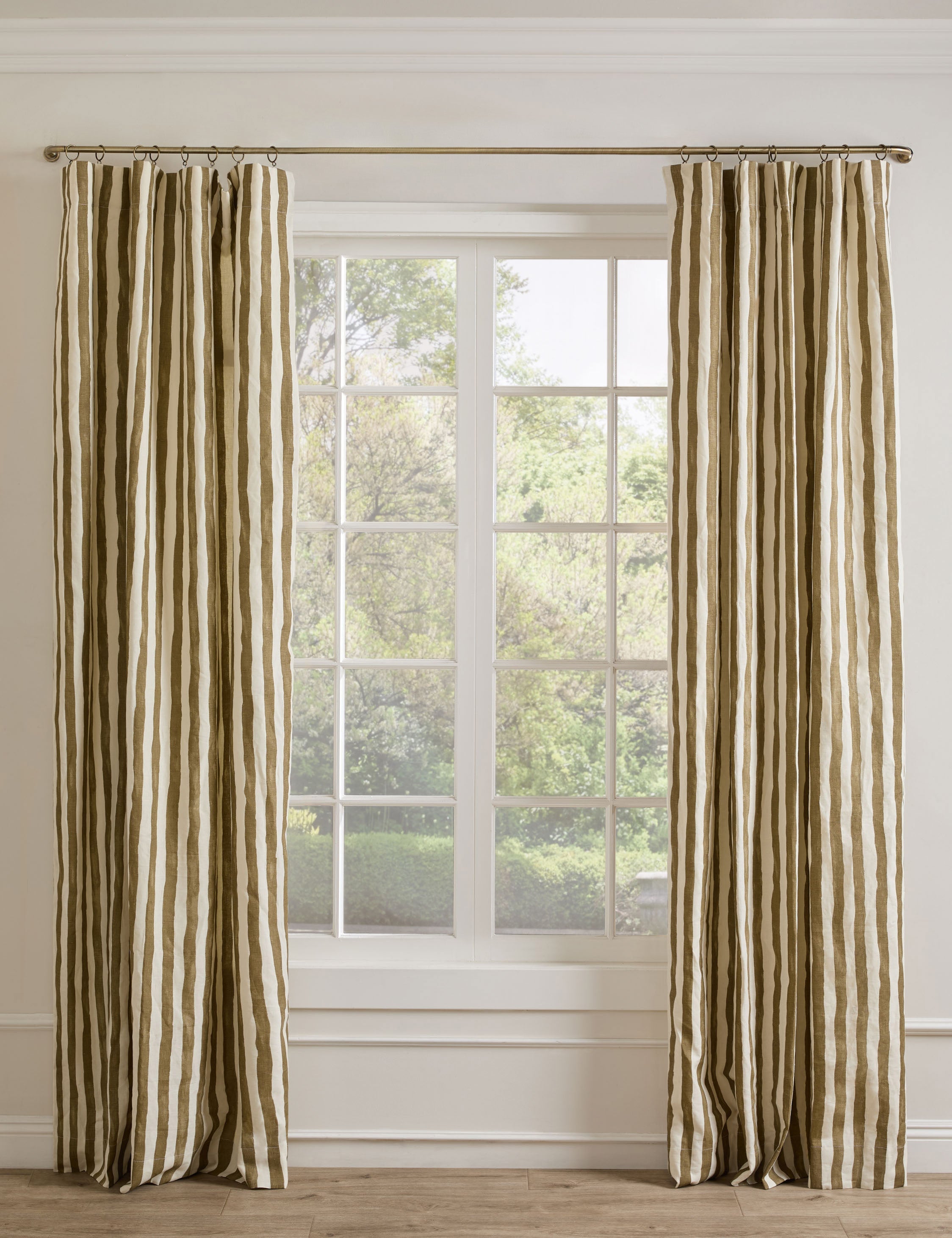 Lulu and Georgia Painterly Stripe Linen Curtain Panel by Sarah Sherman Samuel - view 2