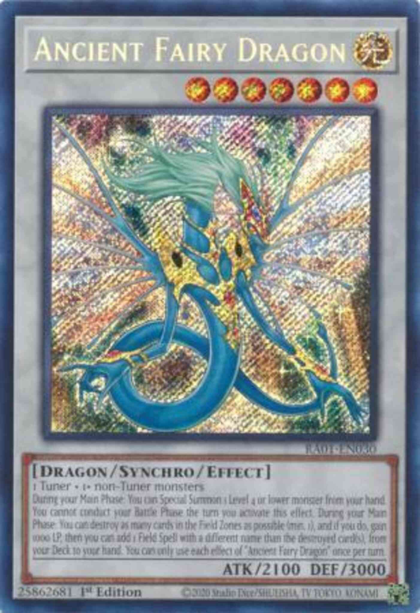 Yu-Gi-Oh! Ancient Fairy Dragon - RA01-EN030 - Secret Rare - 1st Edition