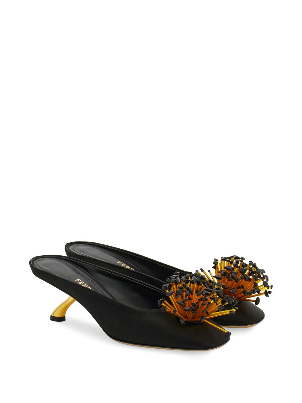 Ferragamo S-Shaped Heel Mule – Outer: Fabric 100% - view 2