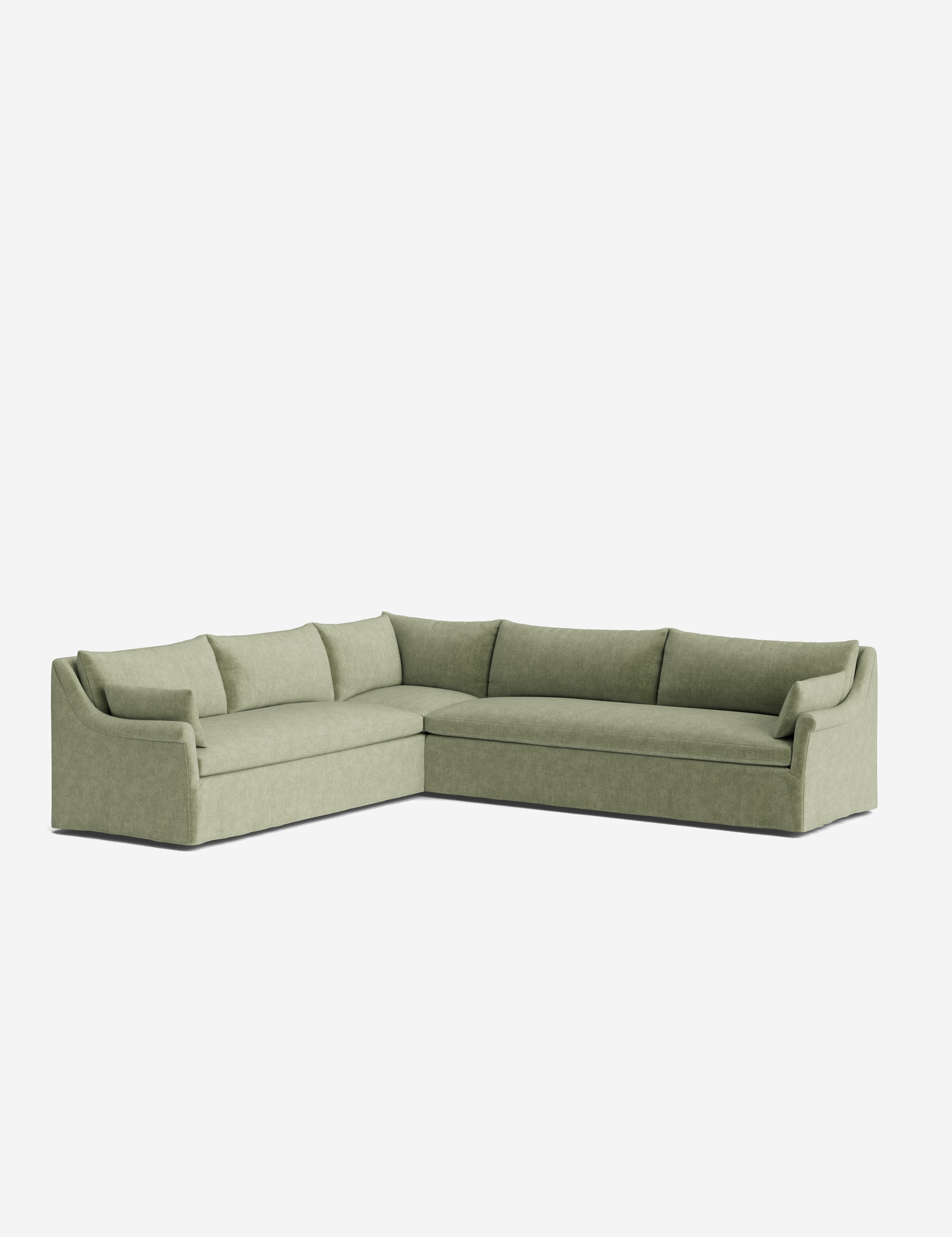 Lulu and Georgia Portola Rolled Arm Slipcover Corner Sectional Sofa - view 4