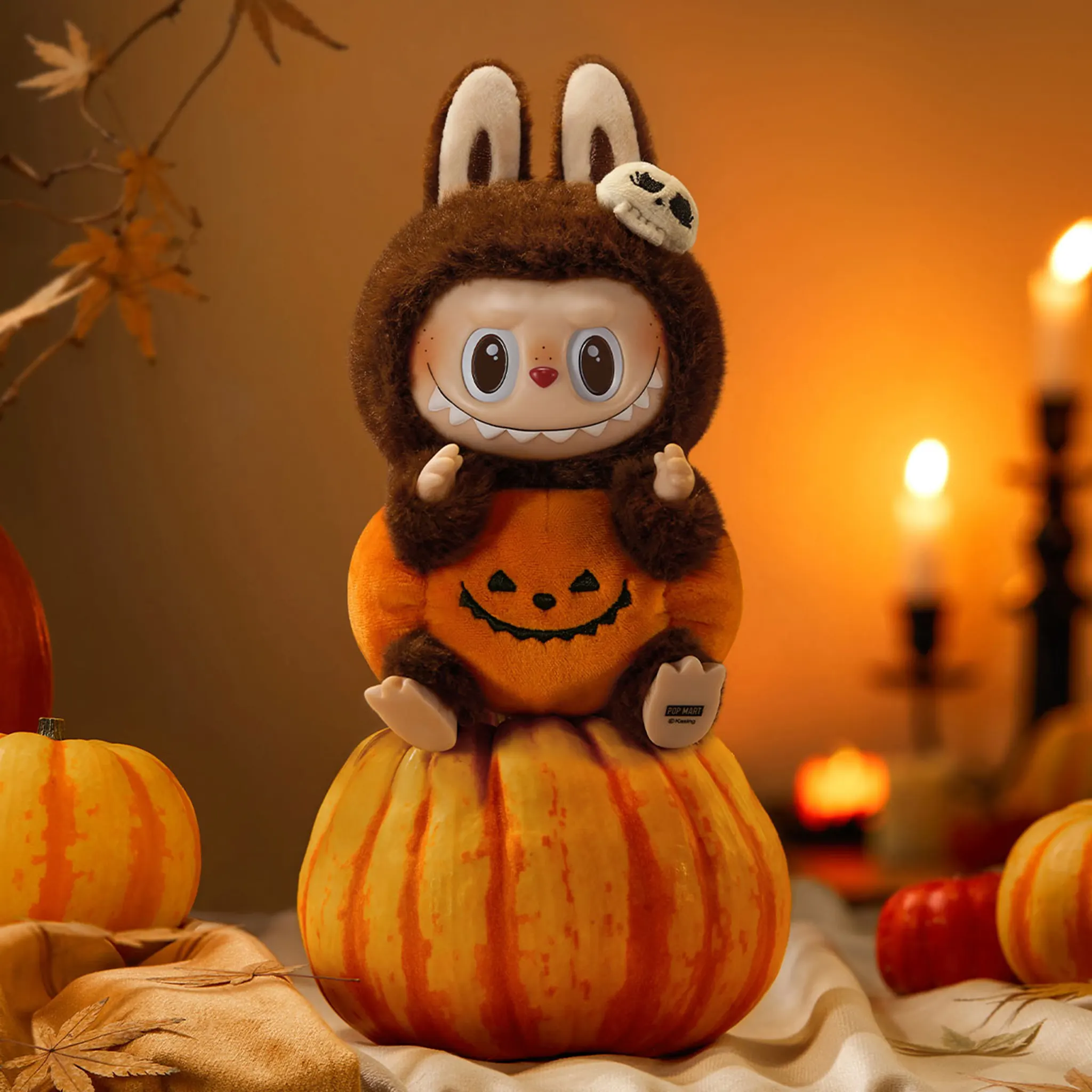 Pop Mart The Monsters Labubu Happy Halloween Party Series-Sitting Pumpkin Vinyl Plush Pendant (Single) - view 2