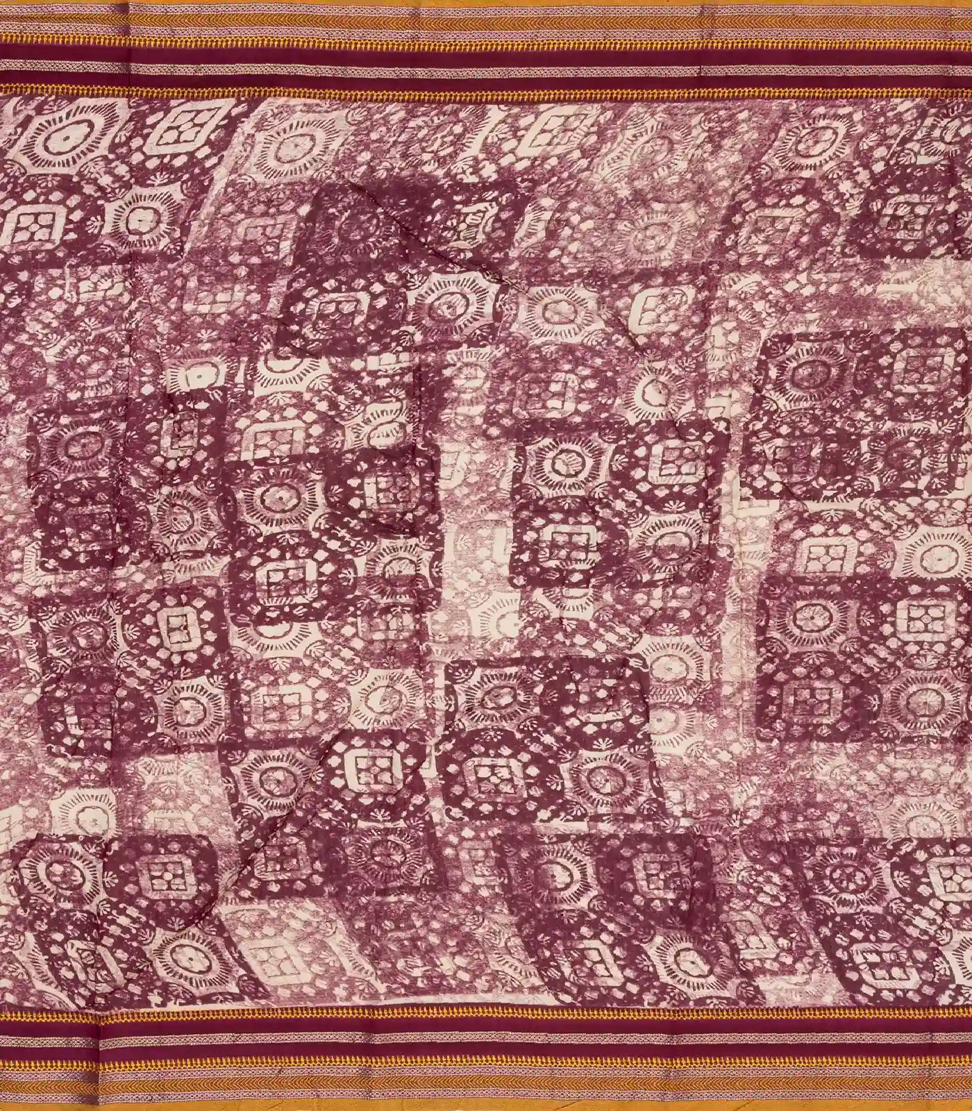 RmKV Dusty Pink Handloom Chanderi Cotton Saree With Printed Floral Motif - view 4