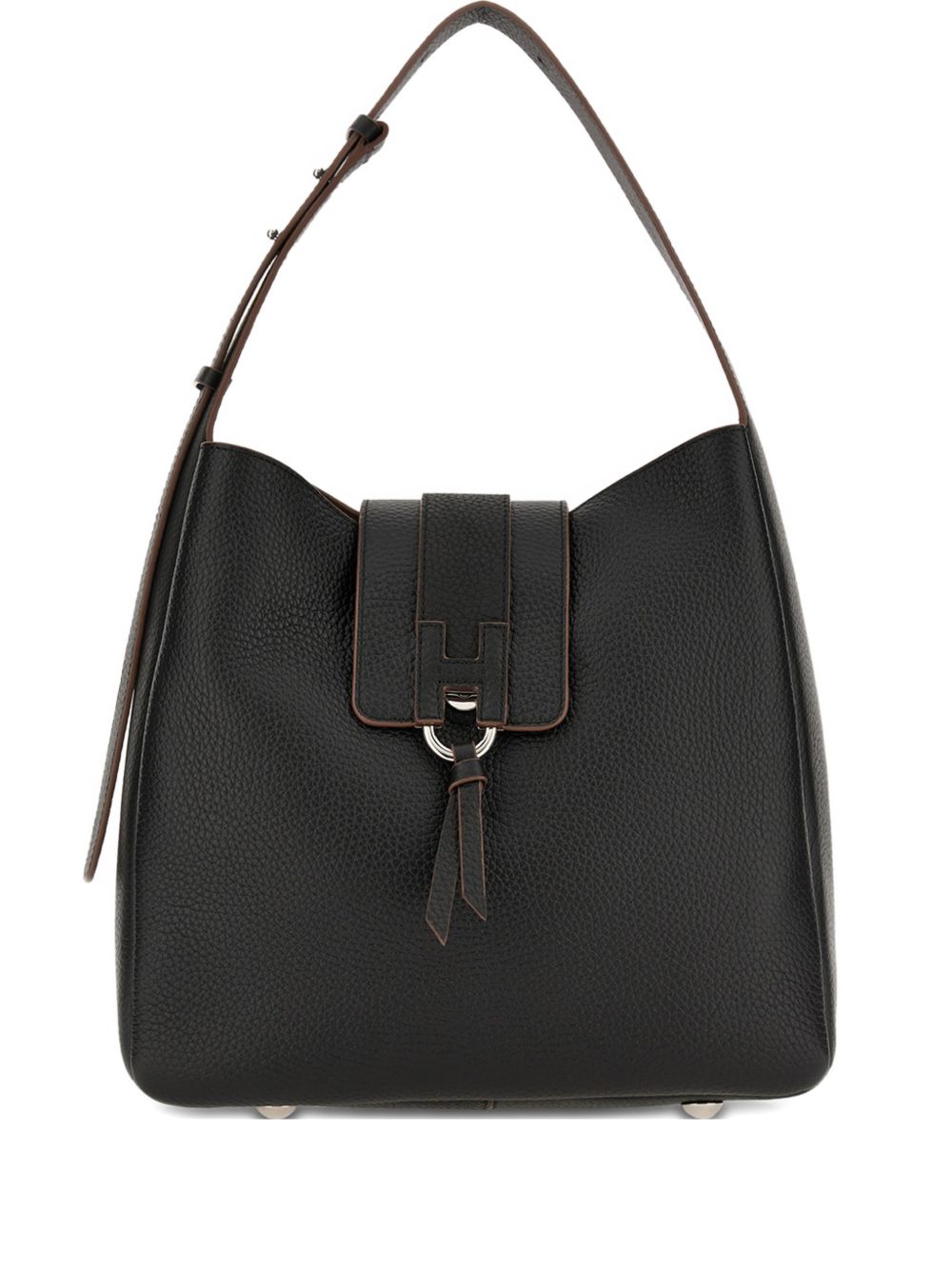 Hogan Trend Black Hobo Bag – Calfskin 100%
