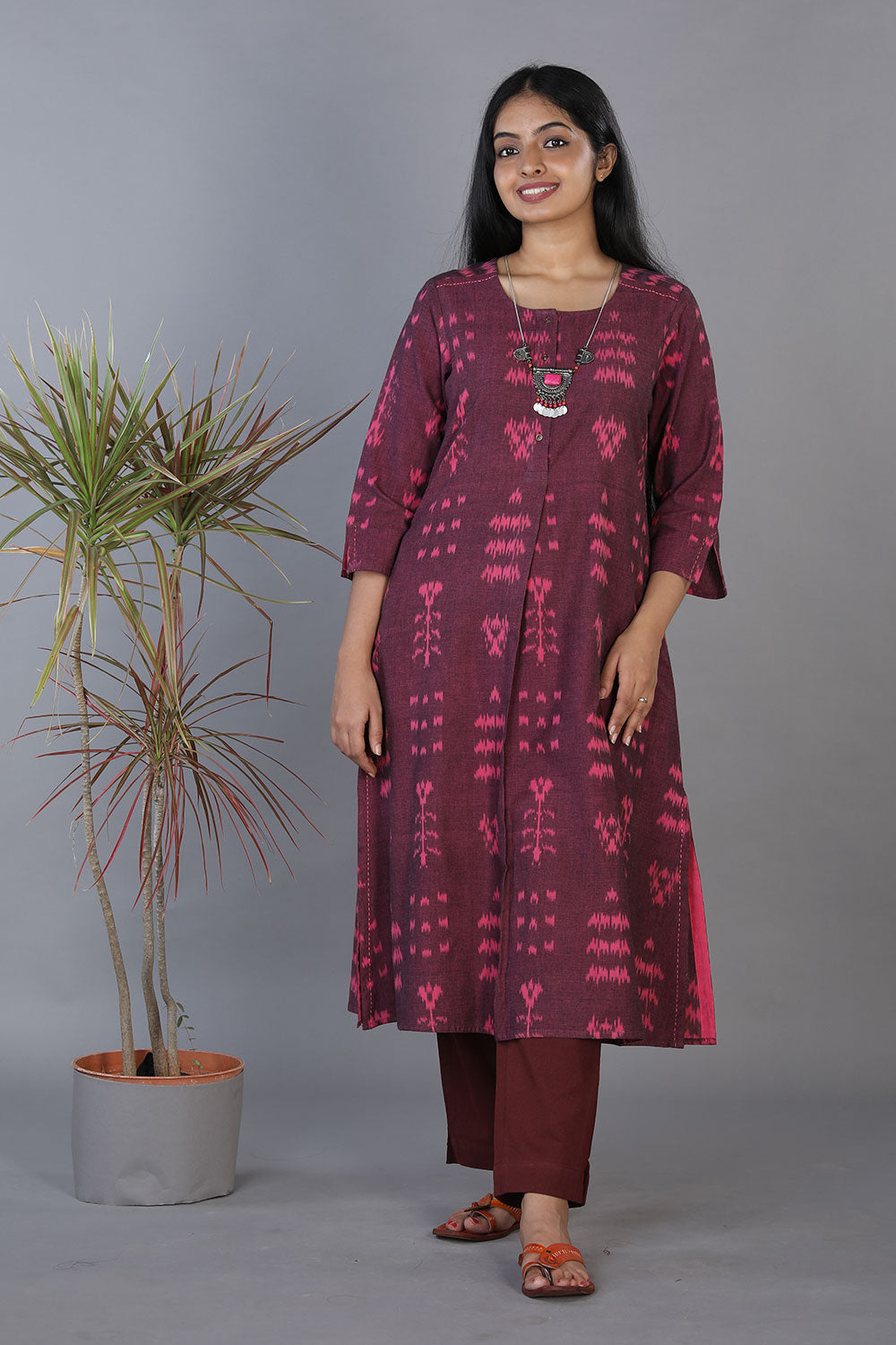Kalanjali Ethnics Cotton pochampally ikkat kurta