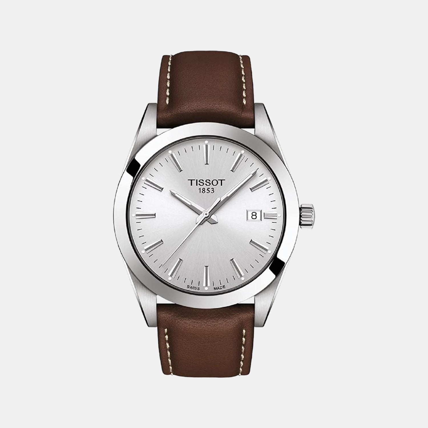 Tissot Gentleman Men Analog Leather Watch T1274101603100