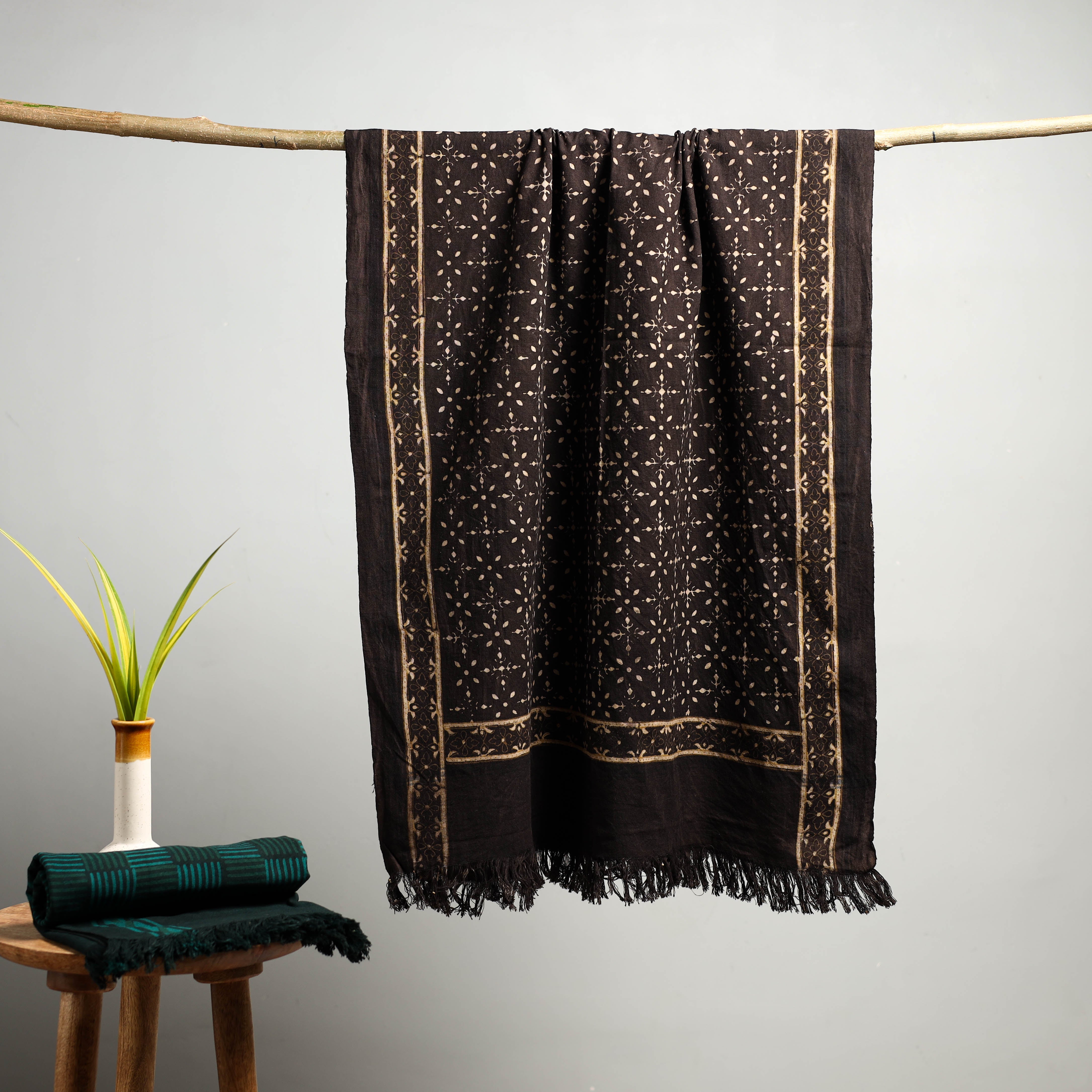 HAVELI CHRONICLES Brown - Akola Block Print Pure Handloom Cotton Towel 26