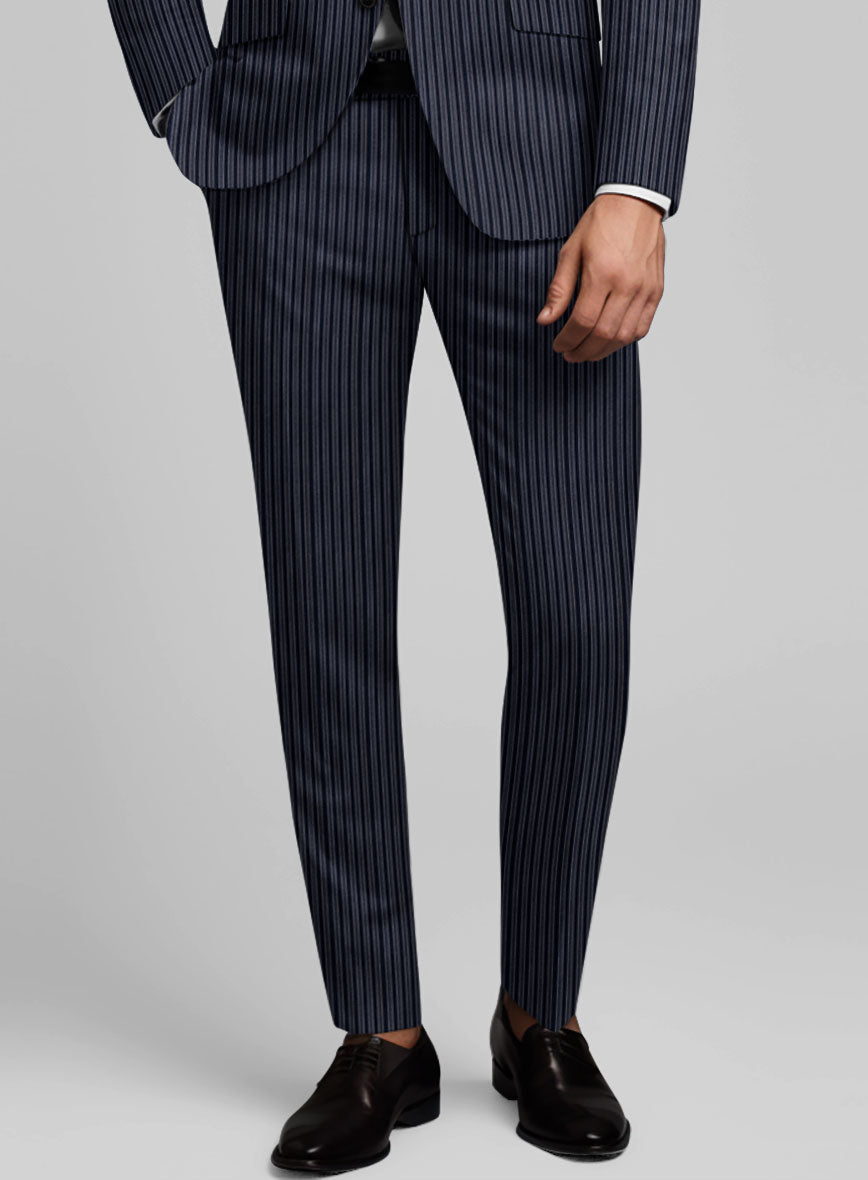 StudioSuits Reda Bravon Dark Blue Stripe Wool Pants - view 2