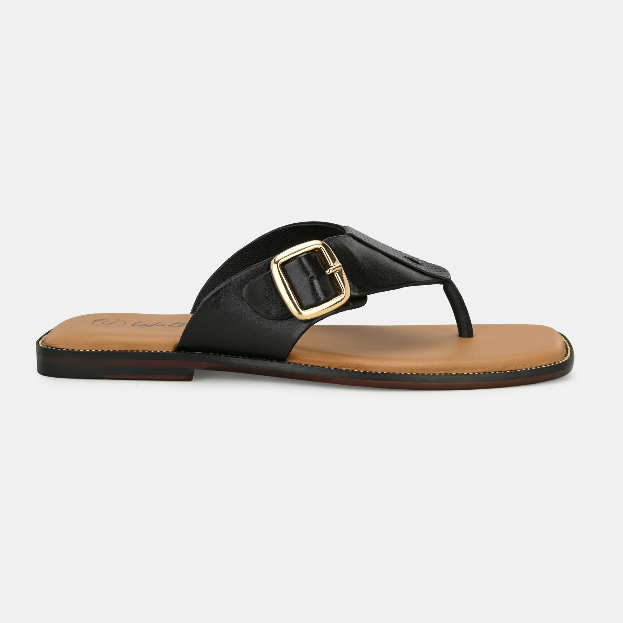 Black Buckled Slippers By Lafattio - view 8