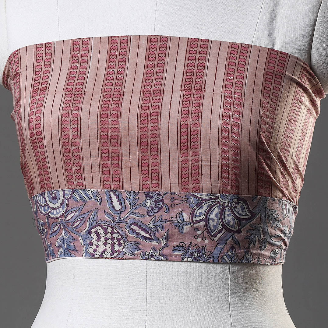 NOORI BAZAR Brown - Sanganeri Block Printed Cotton Blouse Piece - view 3