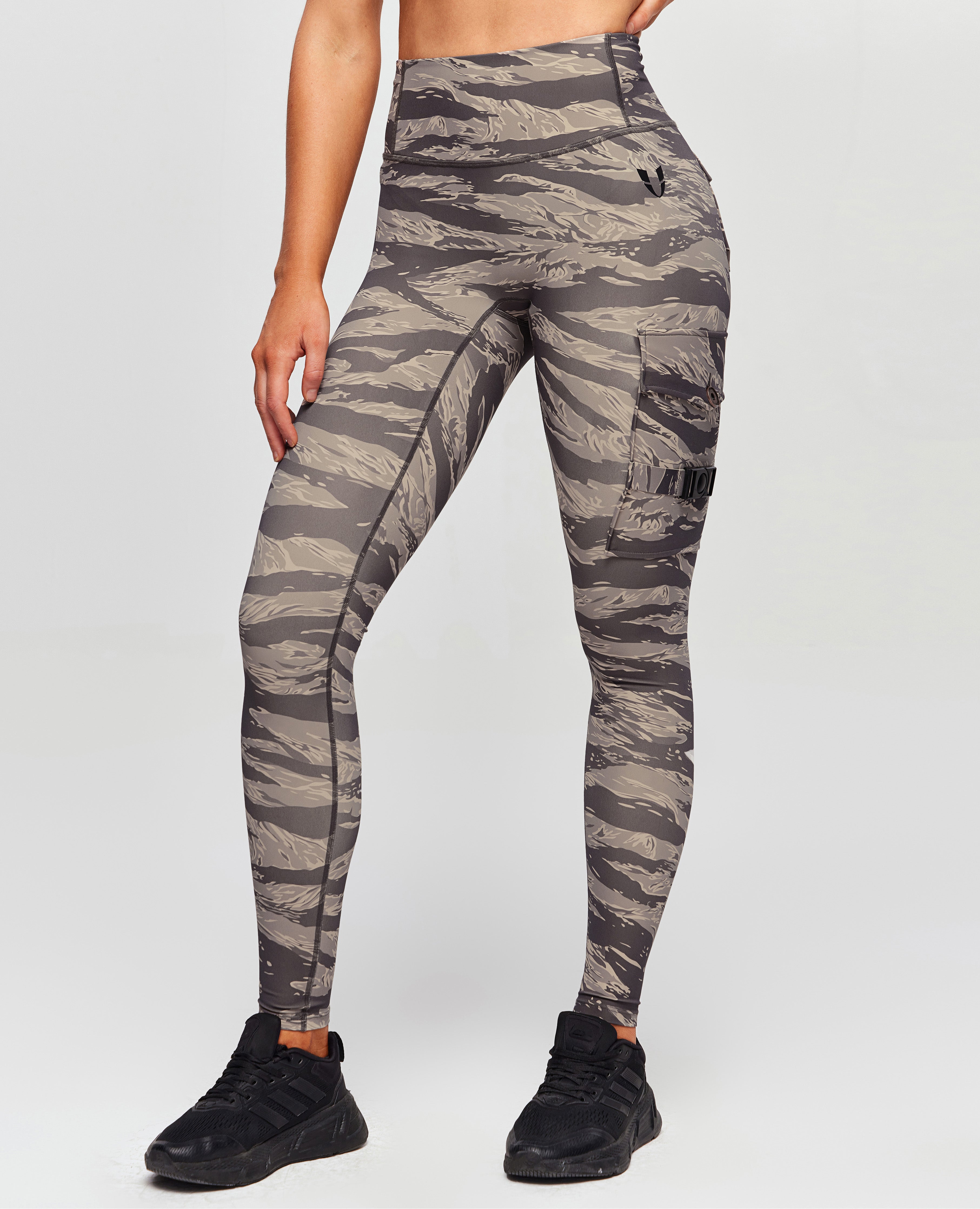 FIRM ABS Cargo Fitness Leggings - Tiger Stripe Camo - view 2