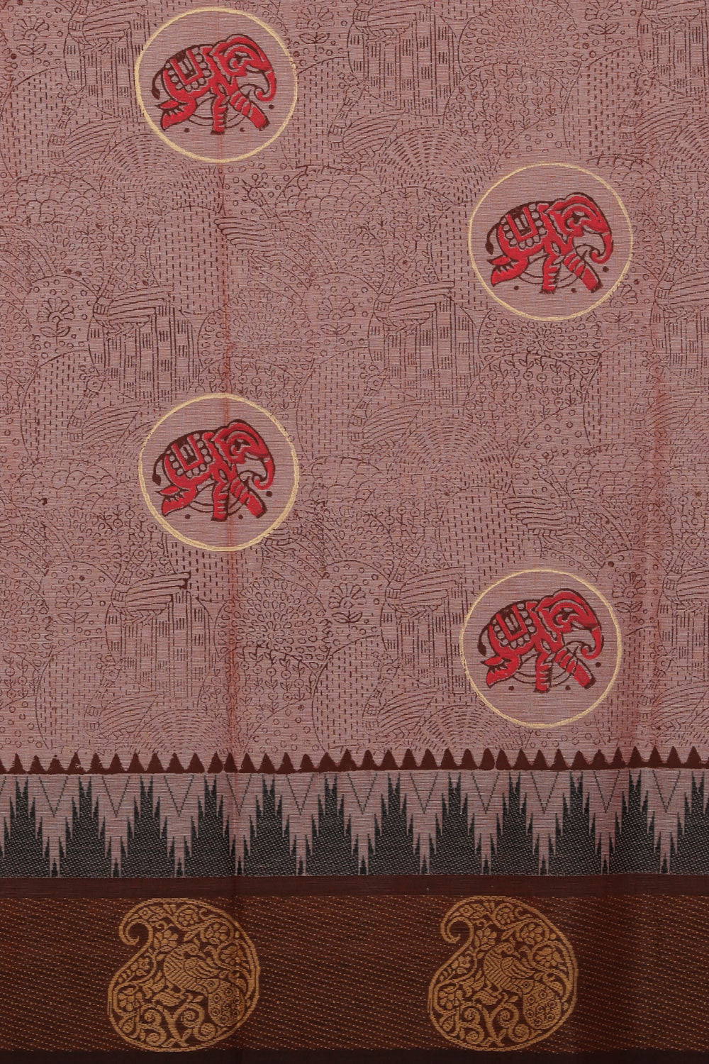 Kalanjali Ethnics Hand block printed cotton saree - view 4