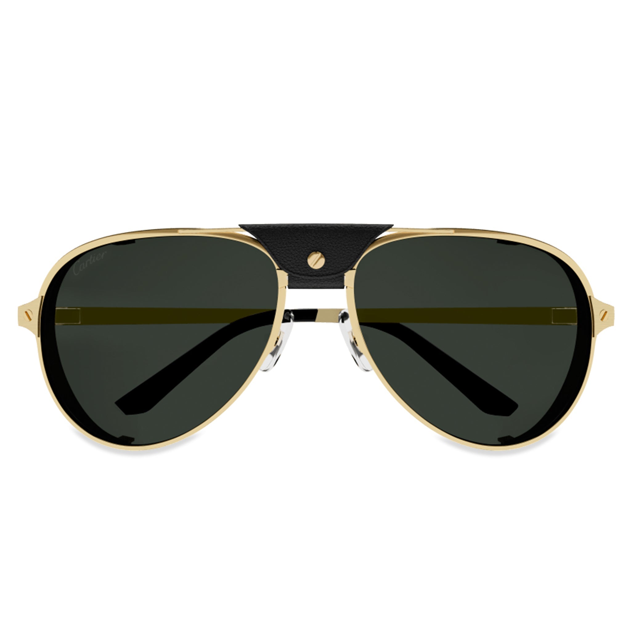Cartier Eyewear Cartier Santos De Cartier CT0296S-001 Black Gold Sunglasses